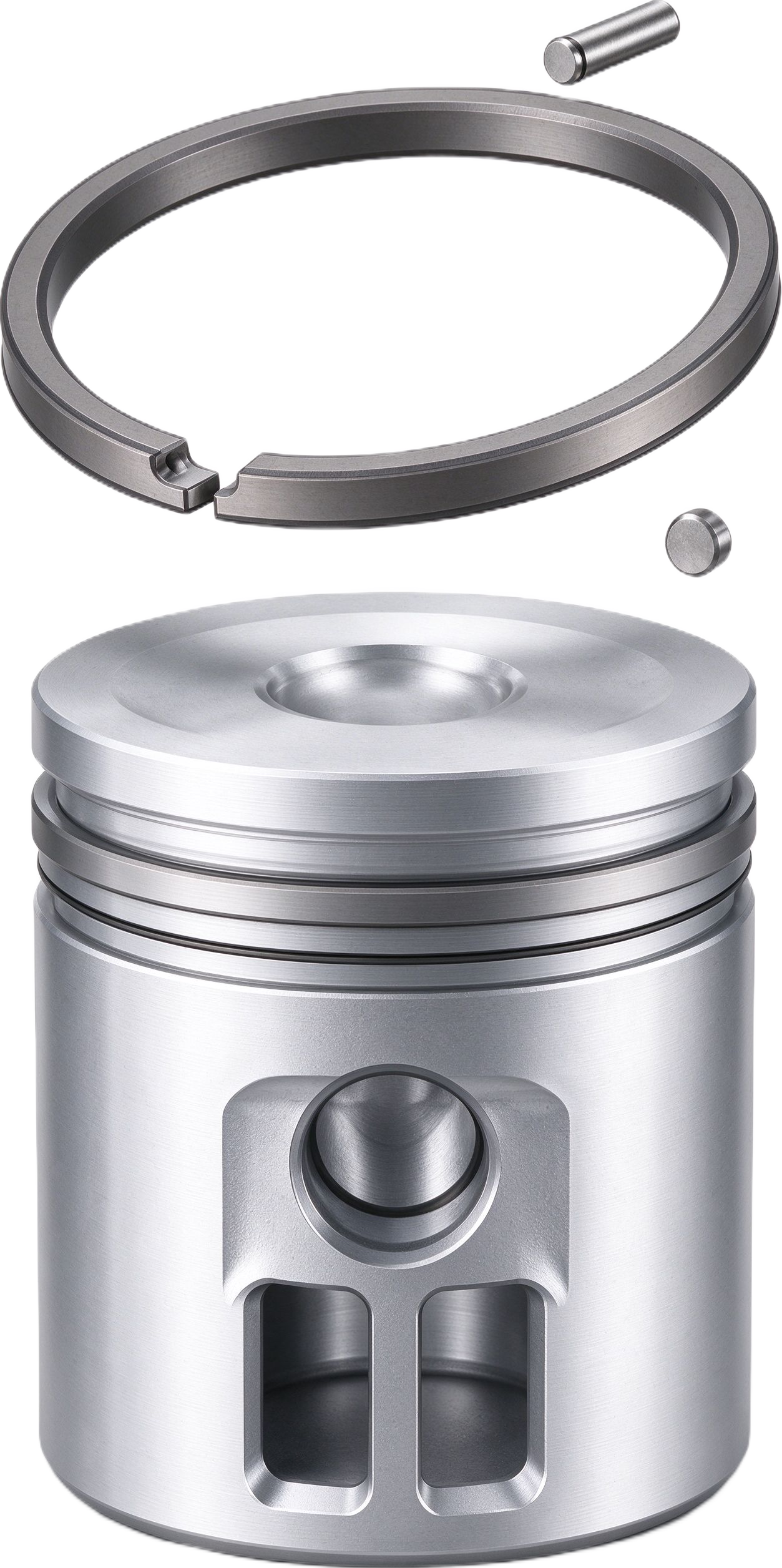 Mono-metal piston with windows annotated picture vocabulary with labeled objects
