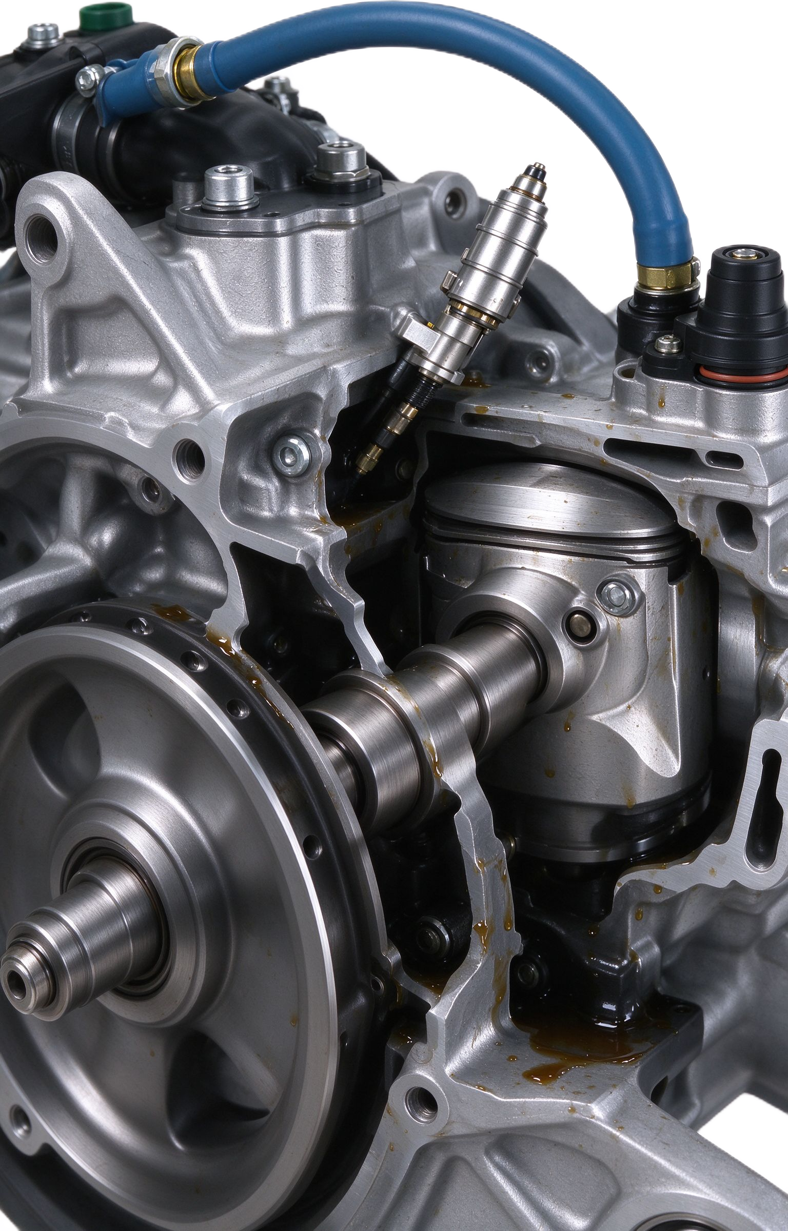 Direct-injection two-stroke engine annotated picture vocabulary with labeled objects