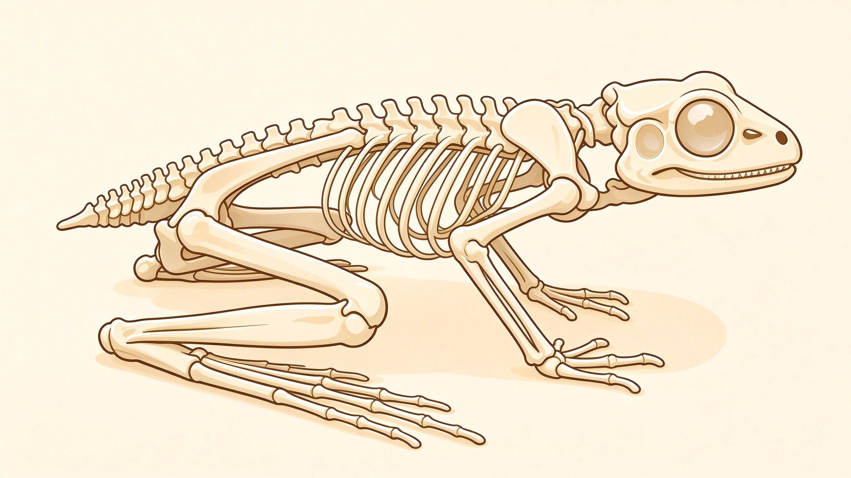 Frog skeleton annotated picture vocabulary with labeled objects