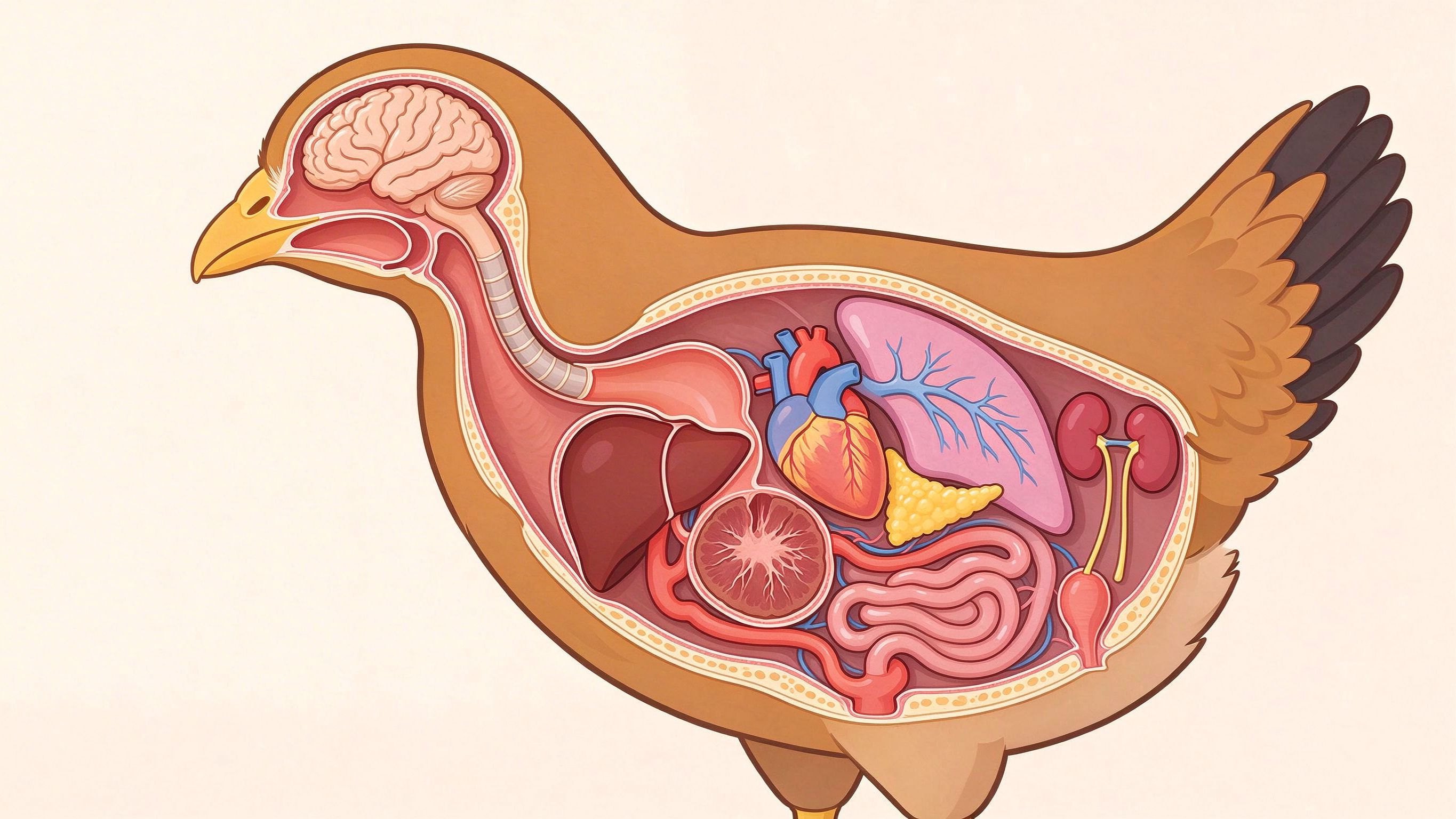 Bird anatomy annotated picture vocabulary with labeled objects