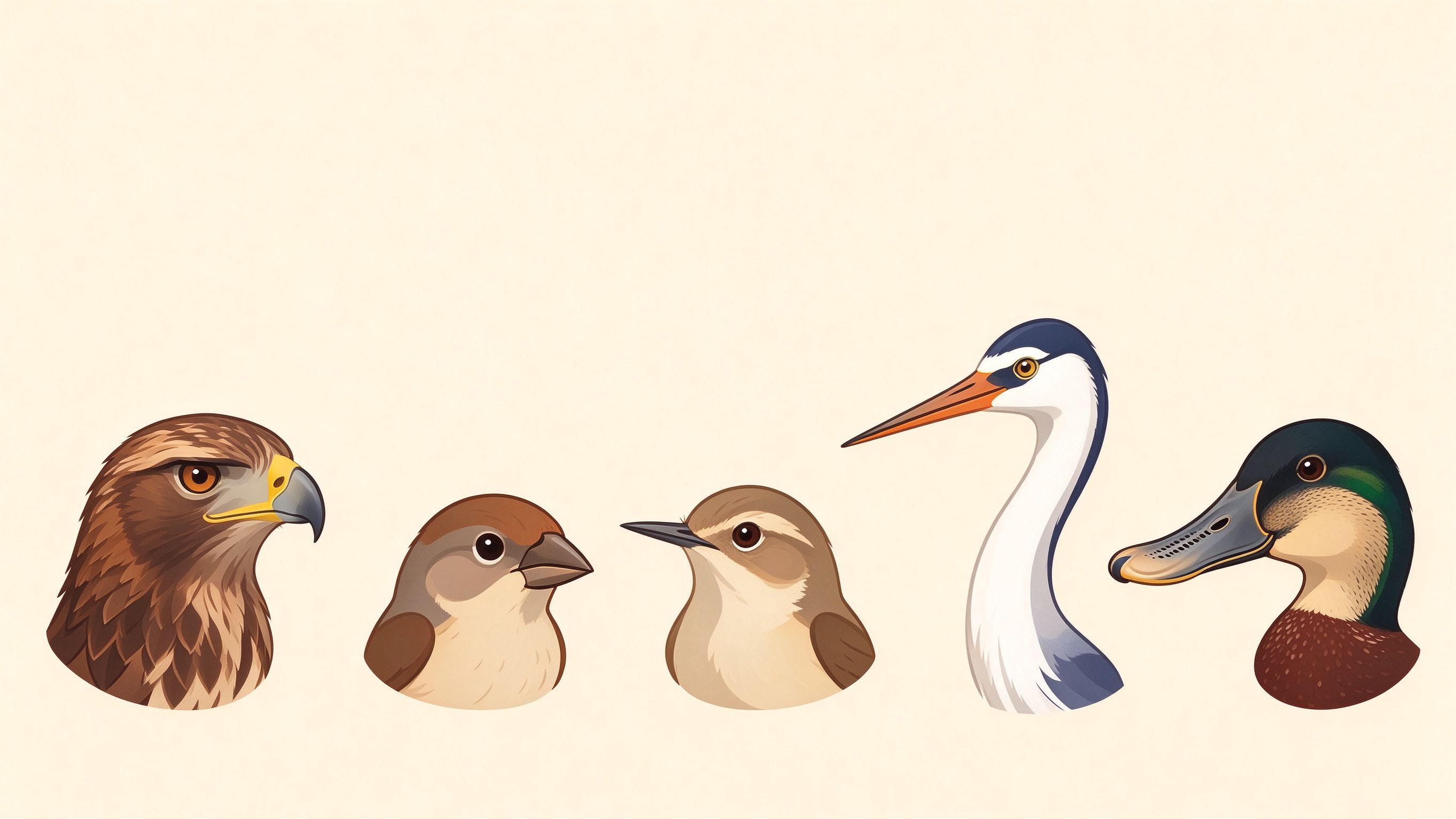 Beak types annotated picture vocabulary with labeled objects