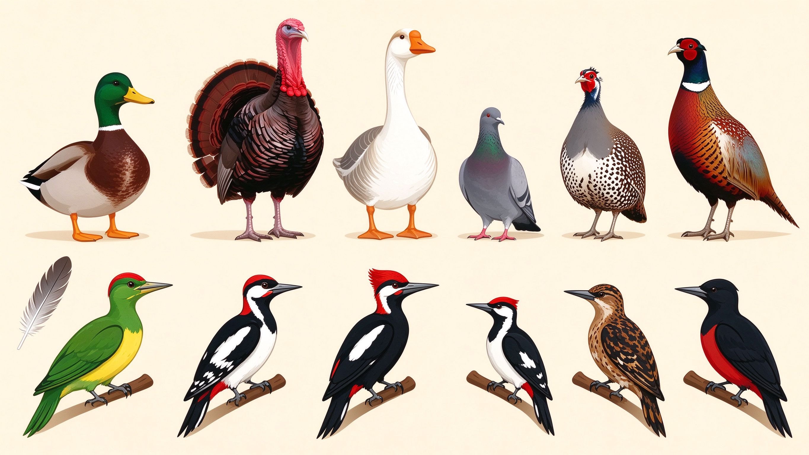 Bird examples annotated picture vocabulary with labeled objects