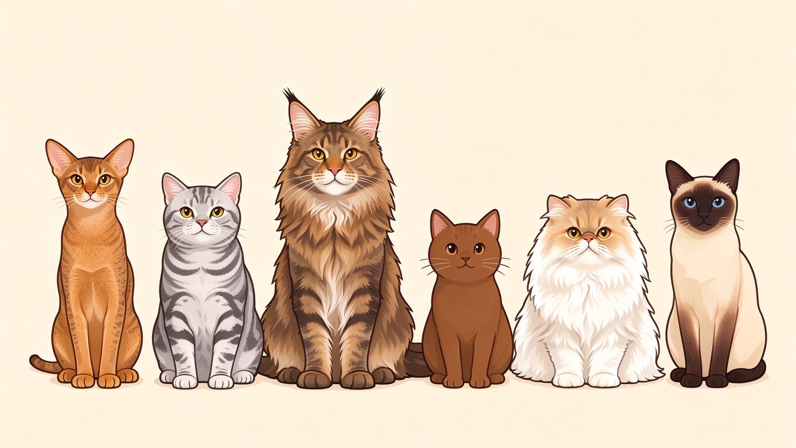 Cat breeds annotated picture vocabulary with labeled objects