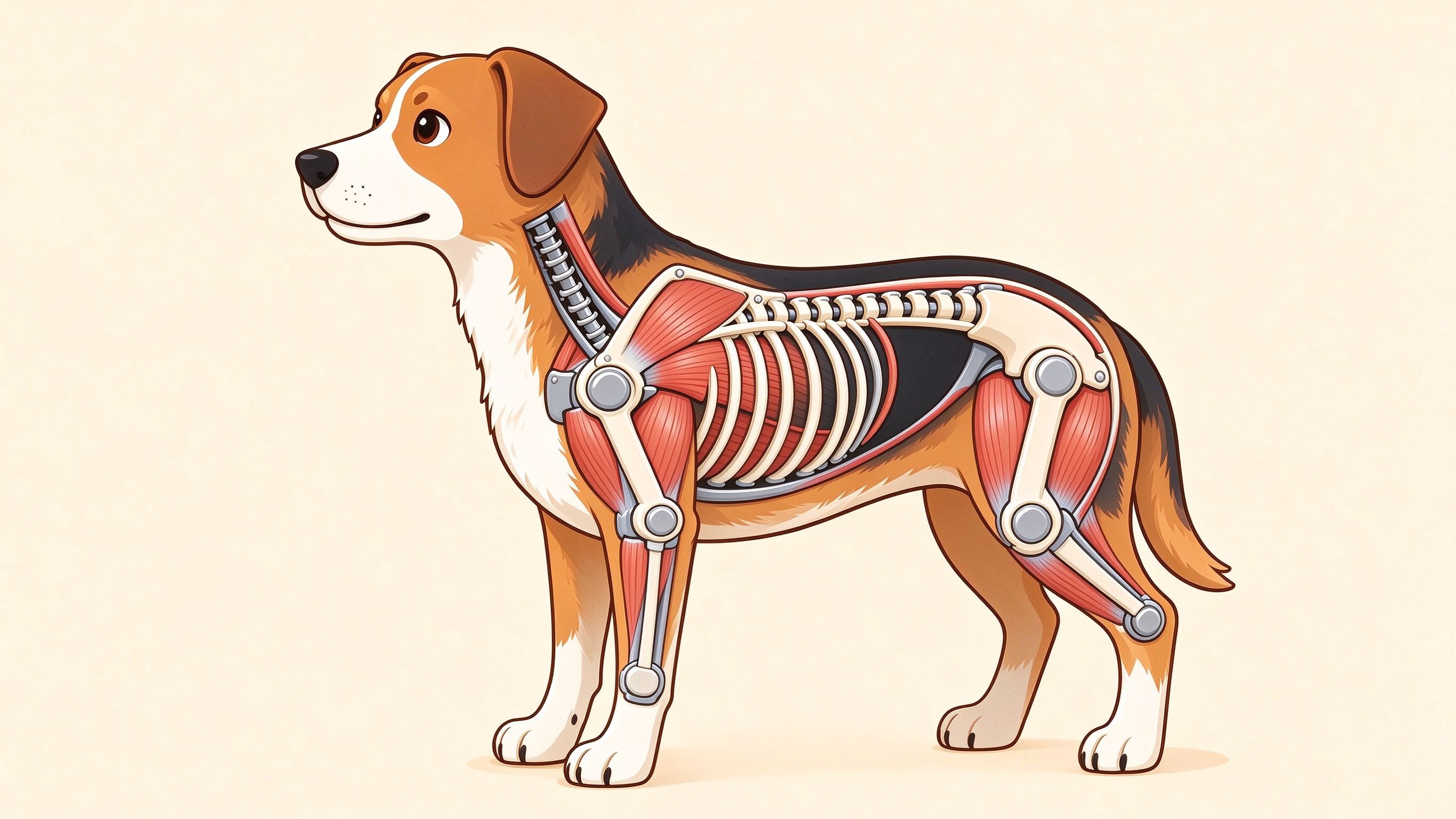 Dog anatomy annotated picture vocabulary with labeled objects