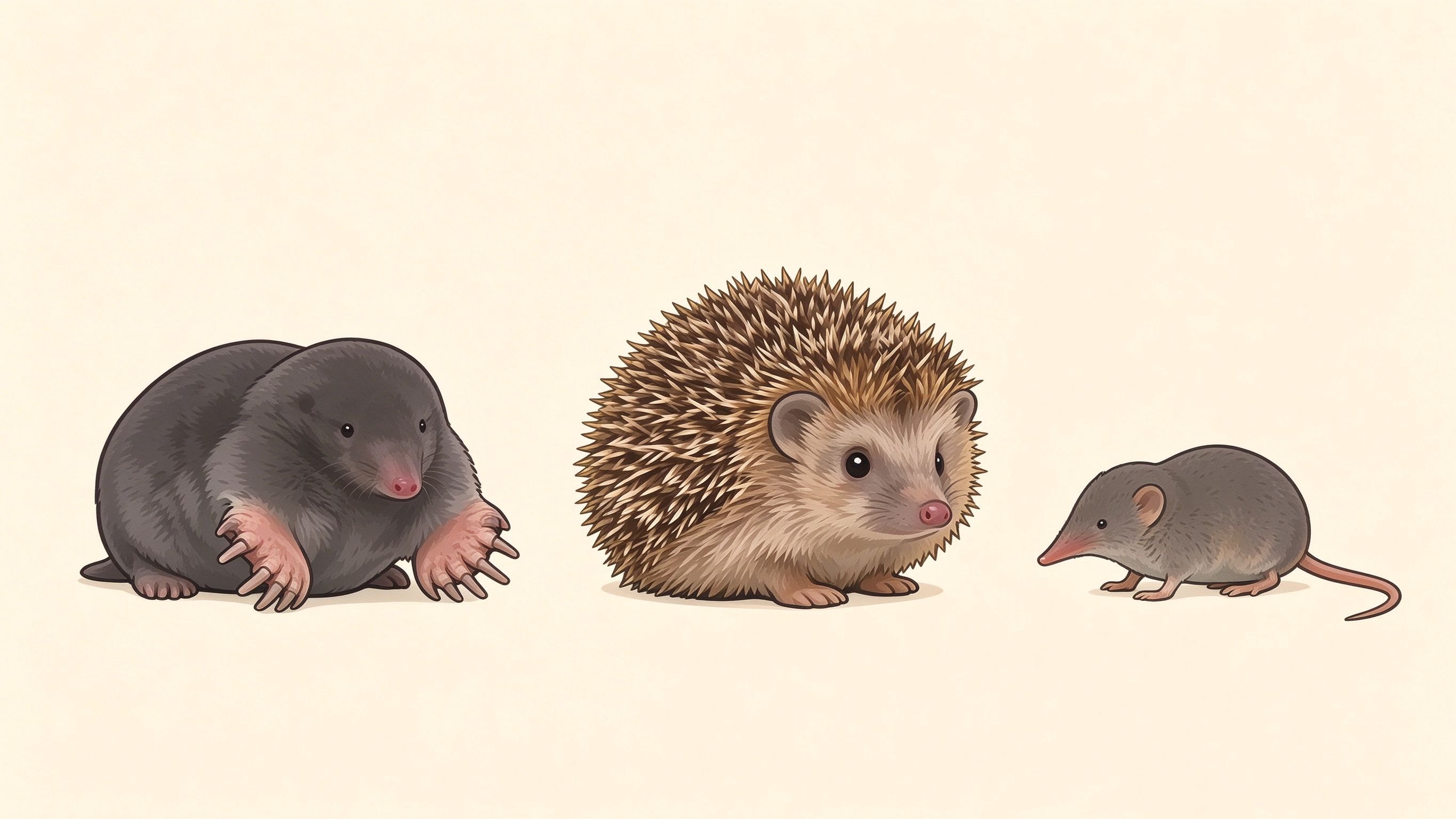 Insectivorous mammals annotated picture vocabulary with labeled objects