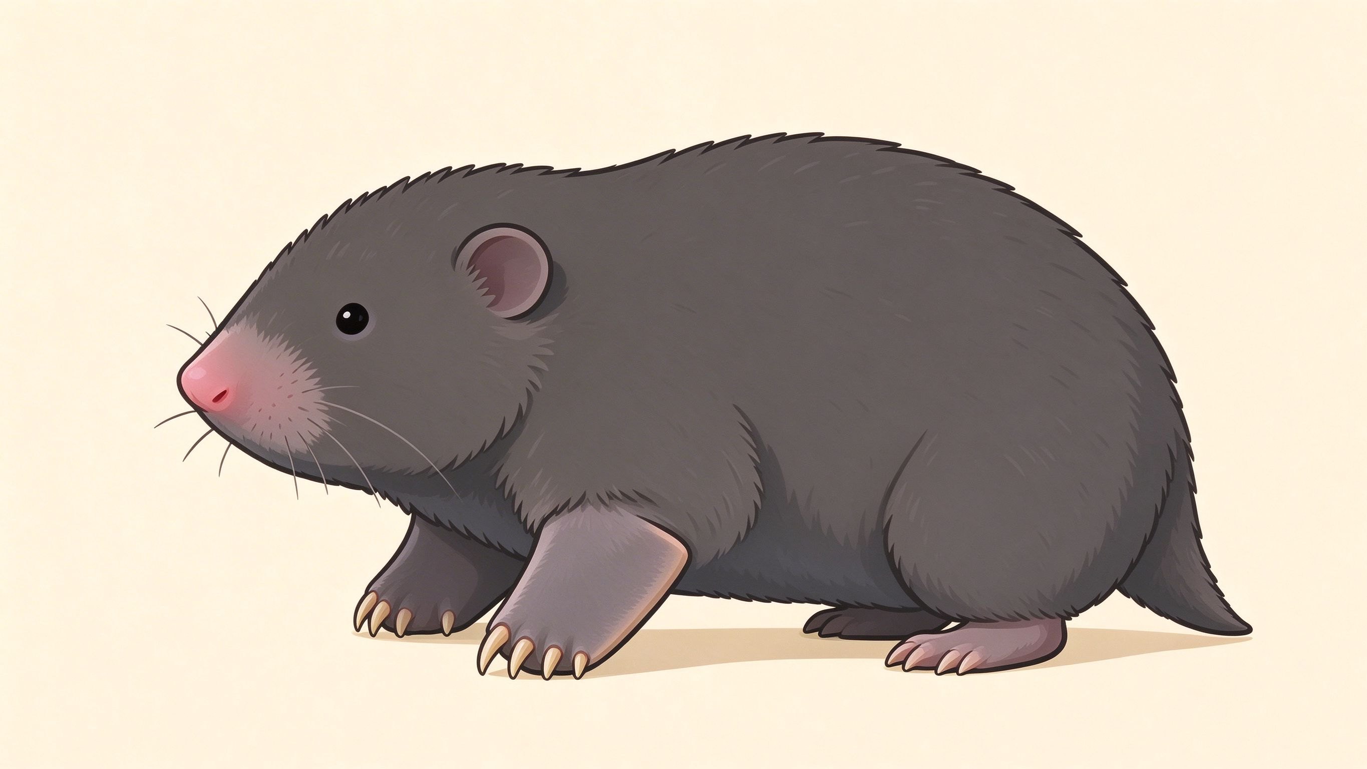 Mole anatomy annotated picture vocabulary with labeled objects