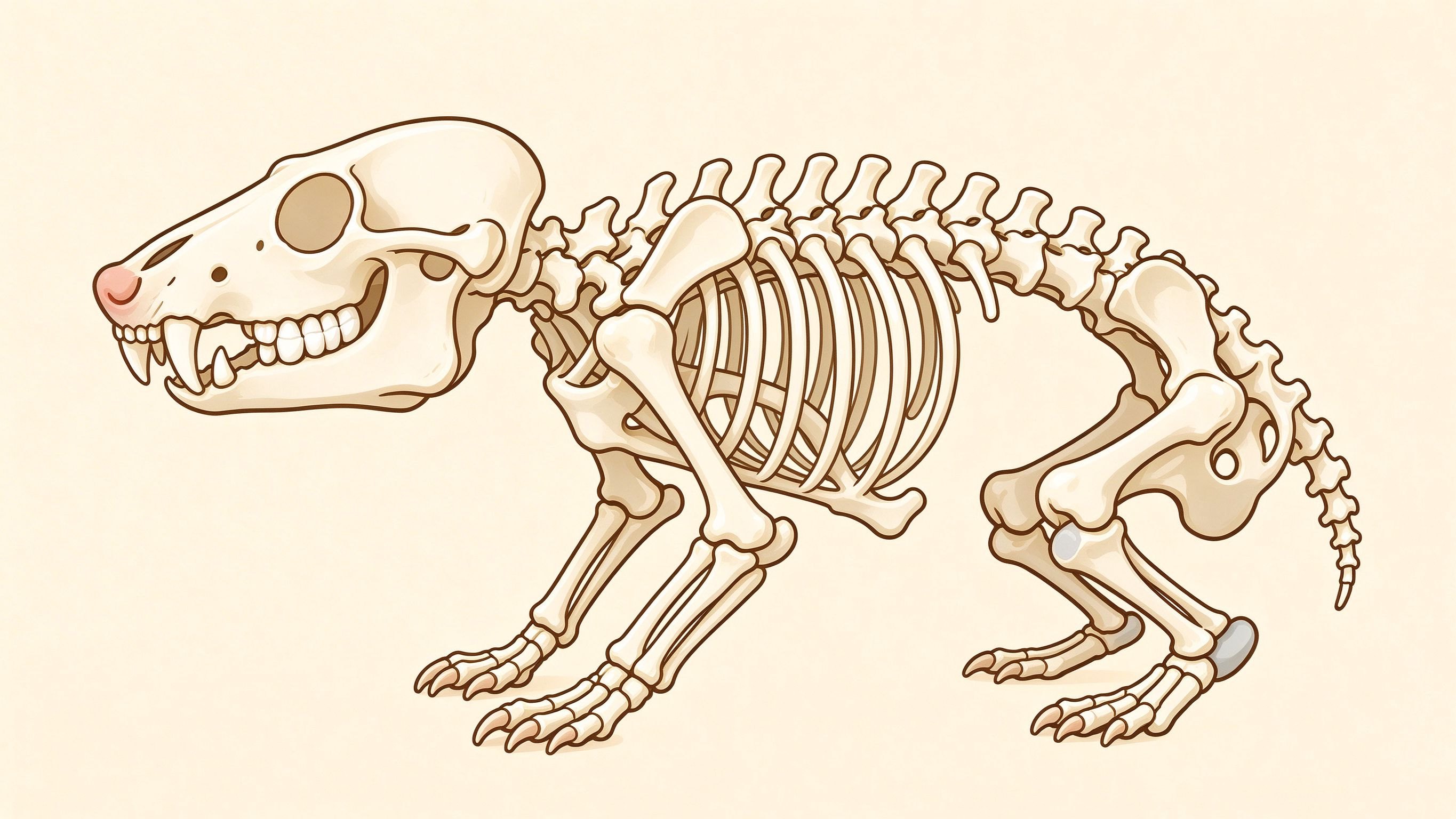 Mole skeleton annotated picture vocabulary with labeled objects