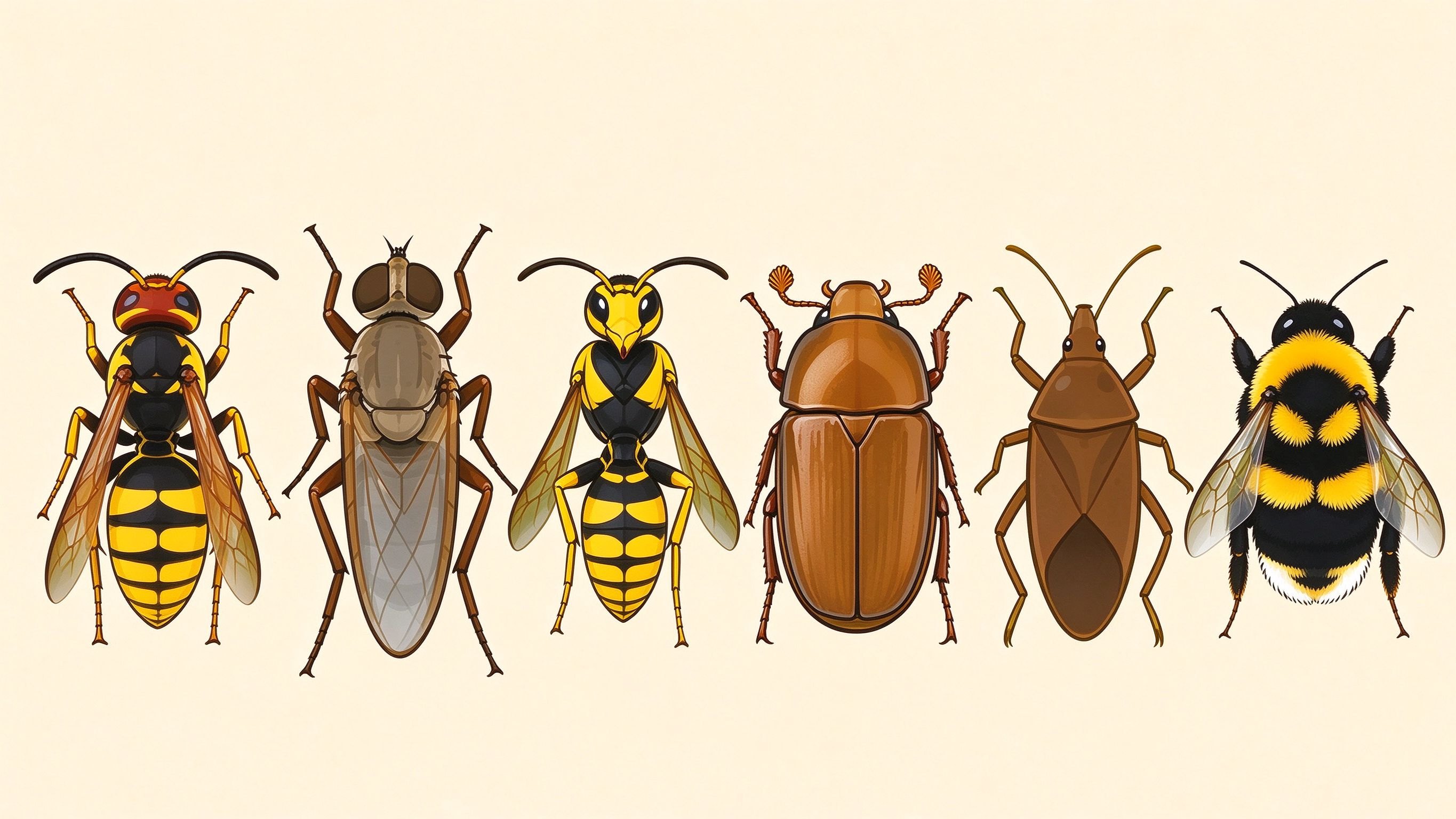 Insect examples III annotated picture vocabulary with labeled objects