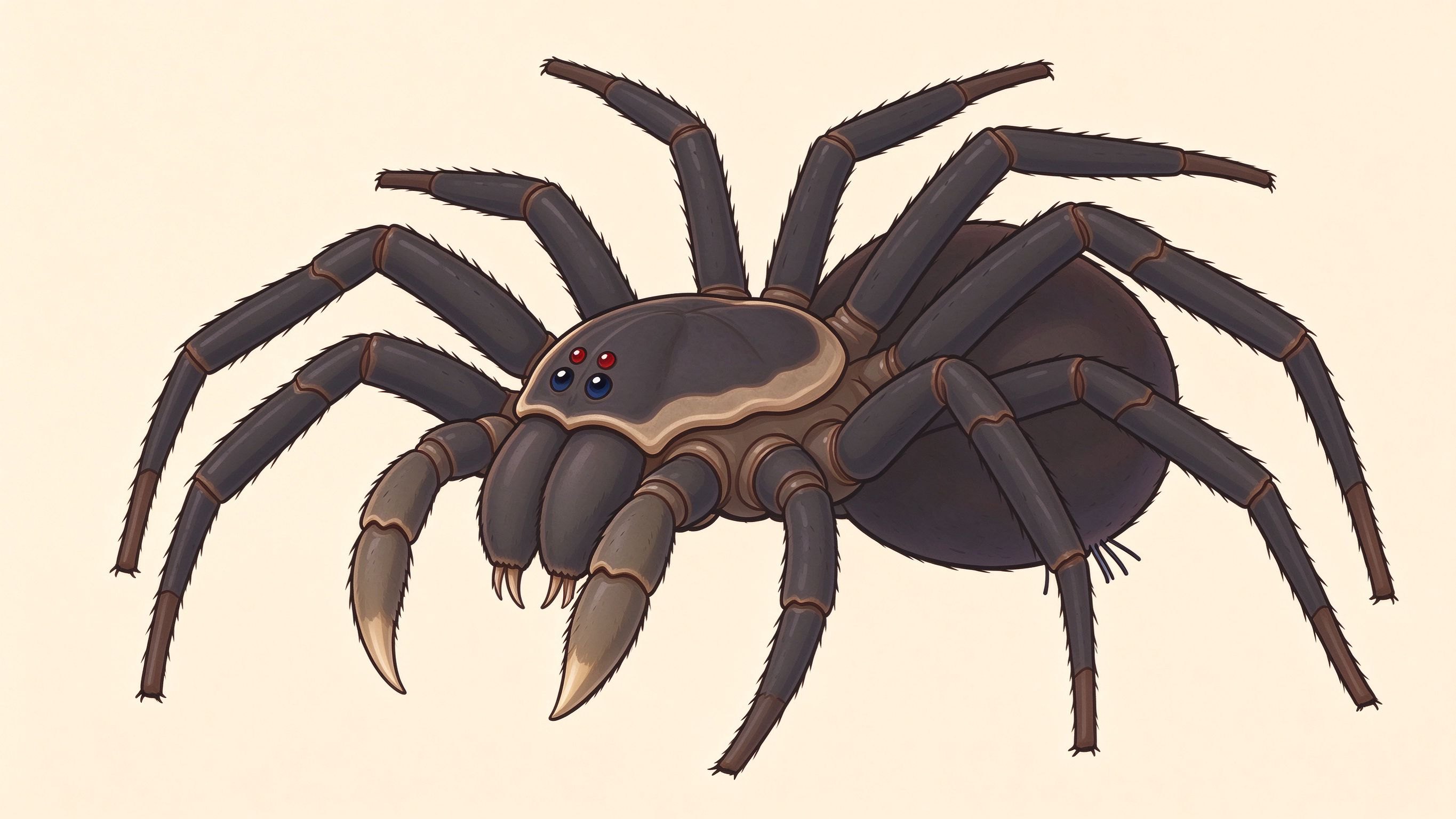 Spider anatomy annotated picture vocabulary with labeled objects