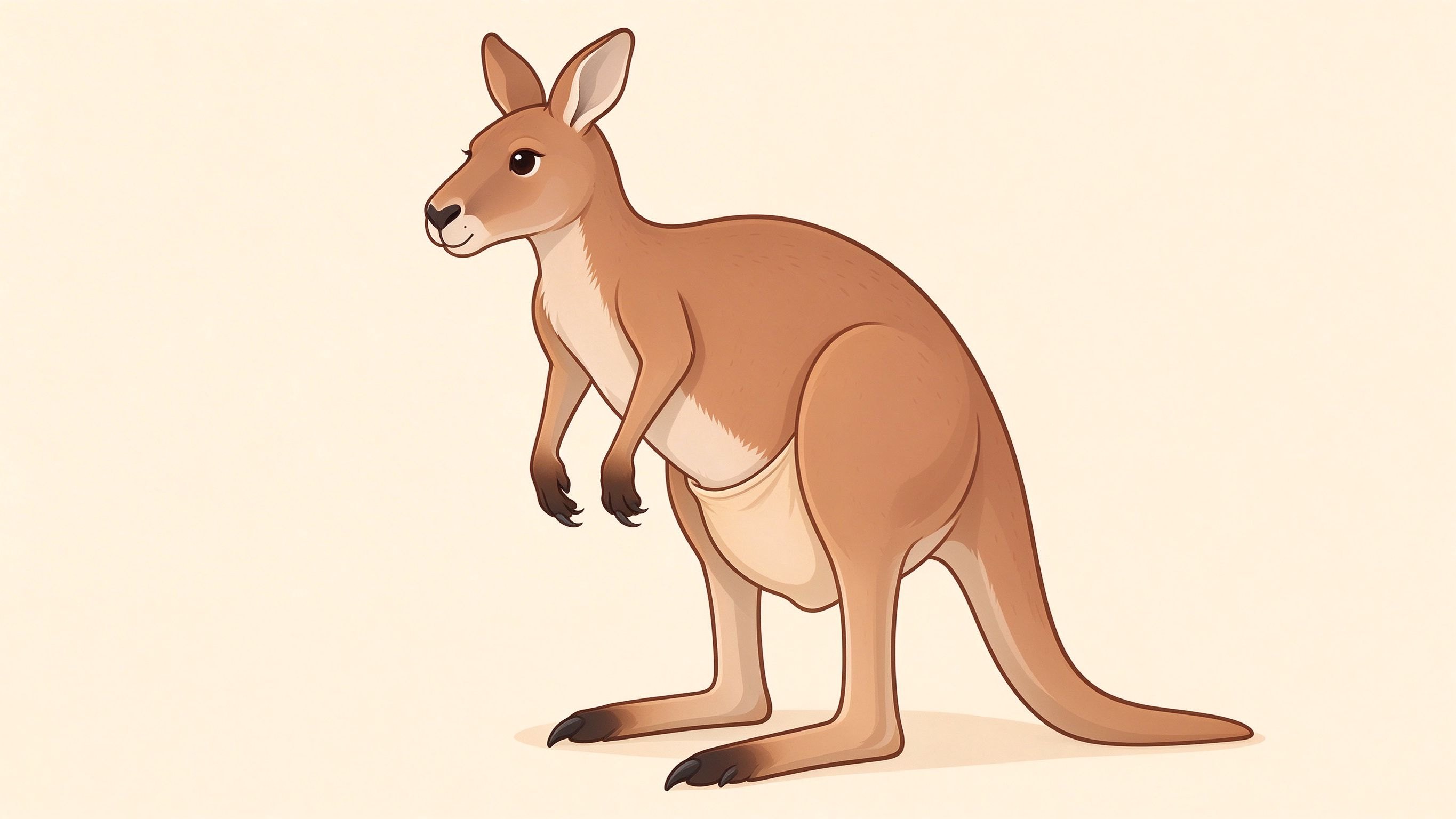 Kangaroo anatomy annotated picture vocabulary with labeled objects