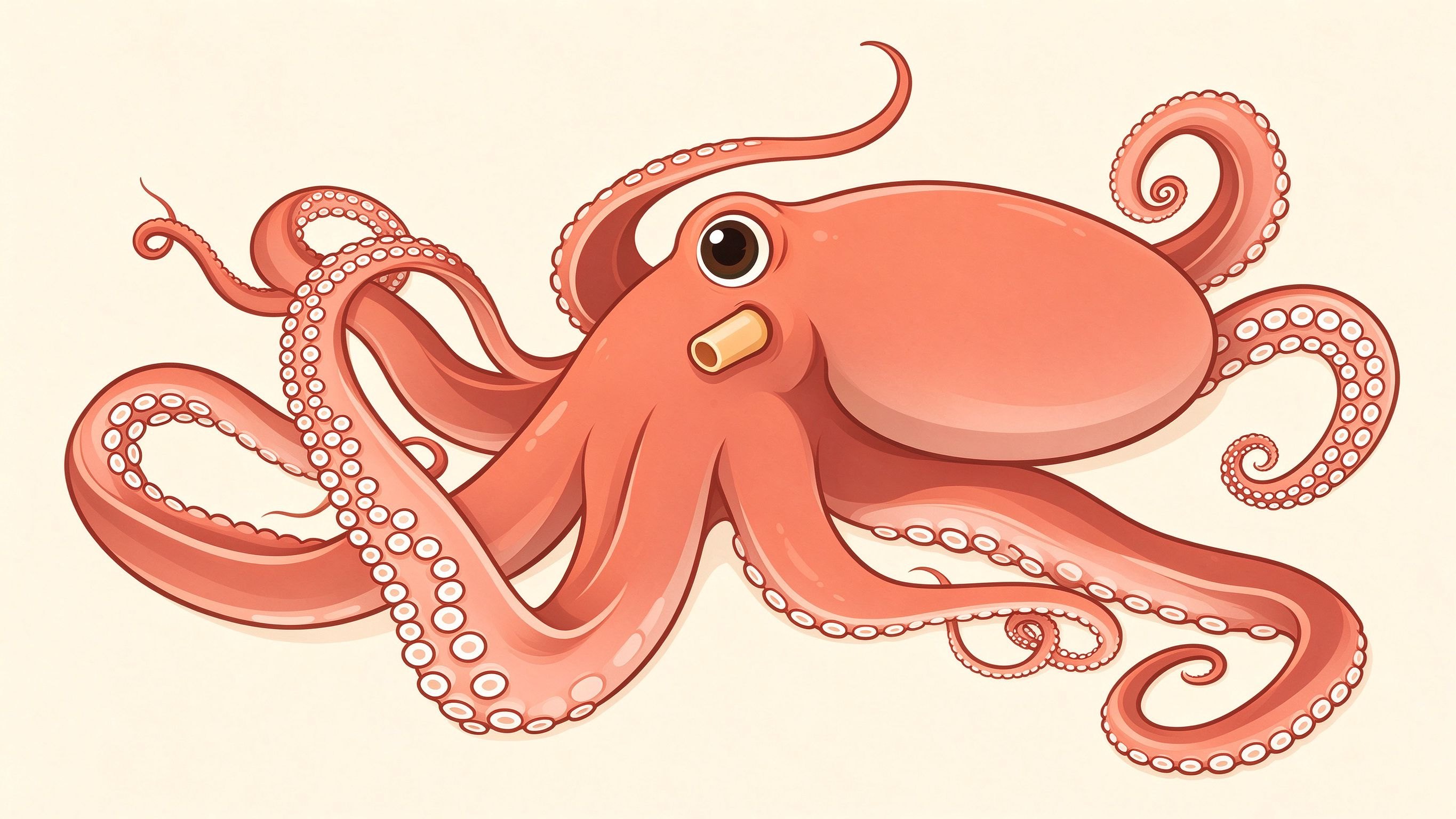 Octopus anatomy annotated picture vocabulary with labeled objects