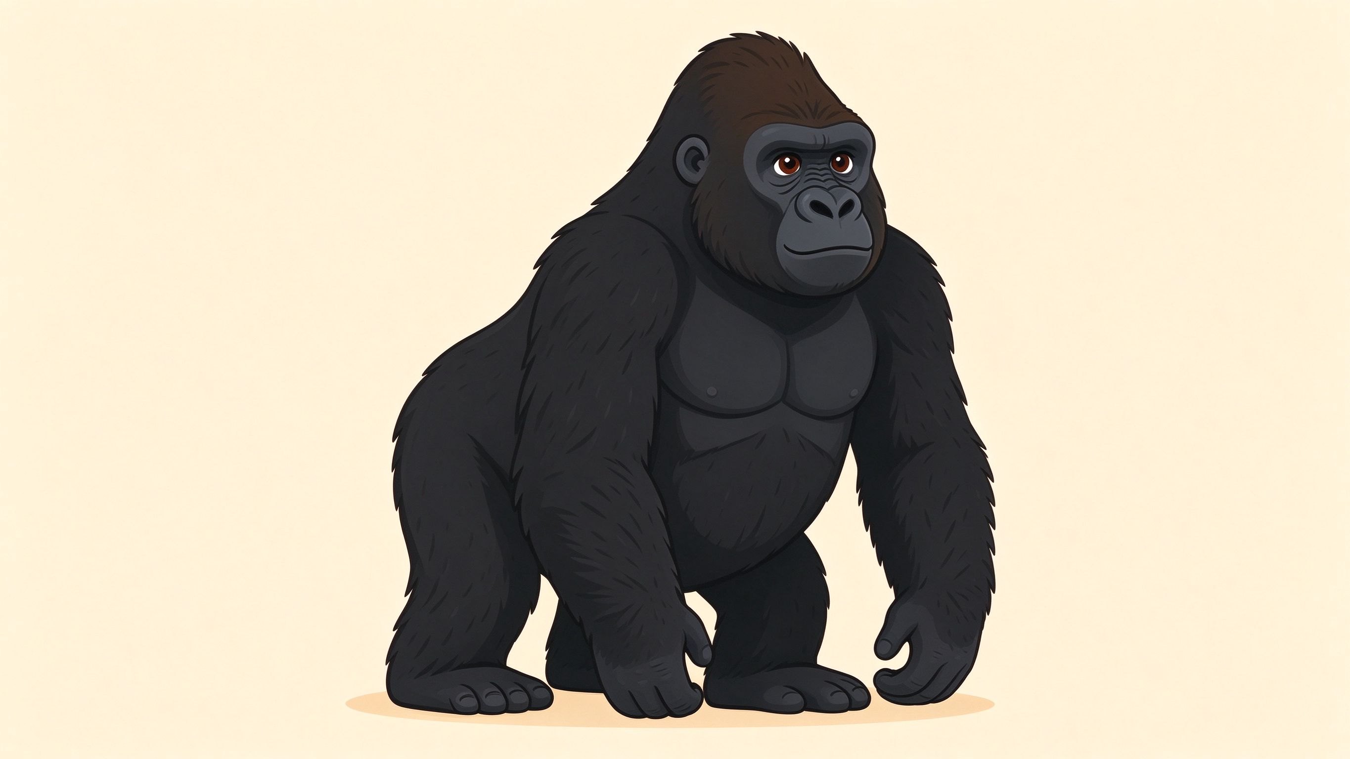 Gorilla anatomy annotated picture vocabulary with labeled objects
