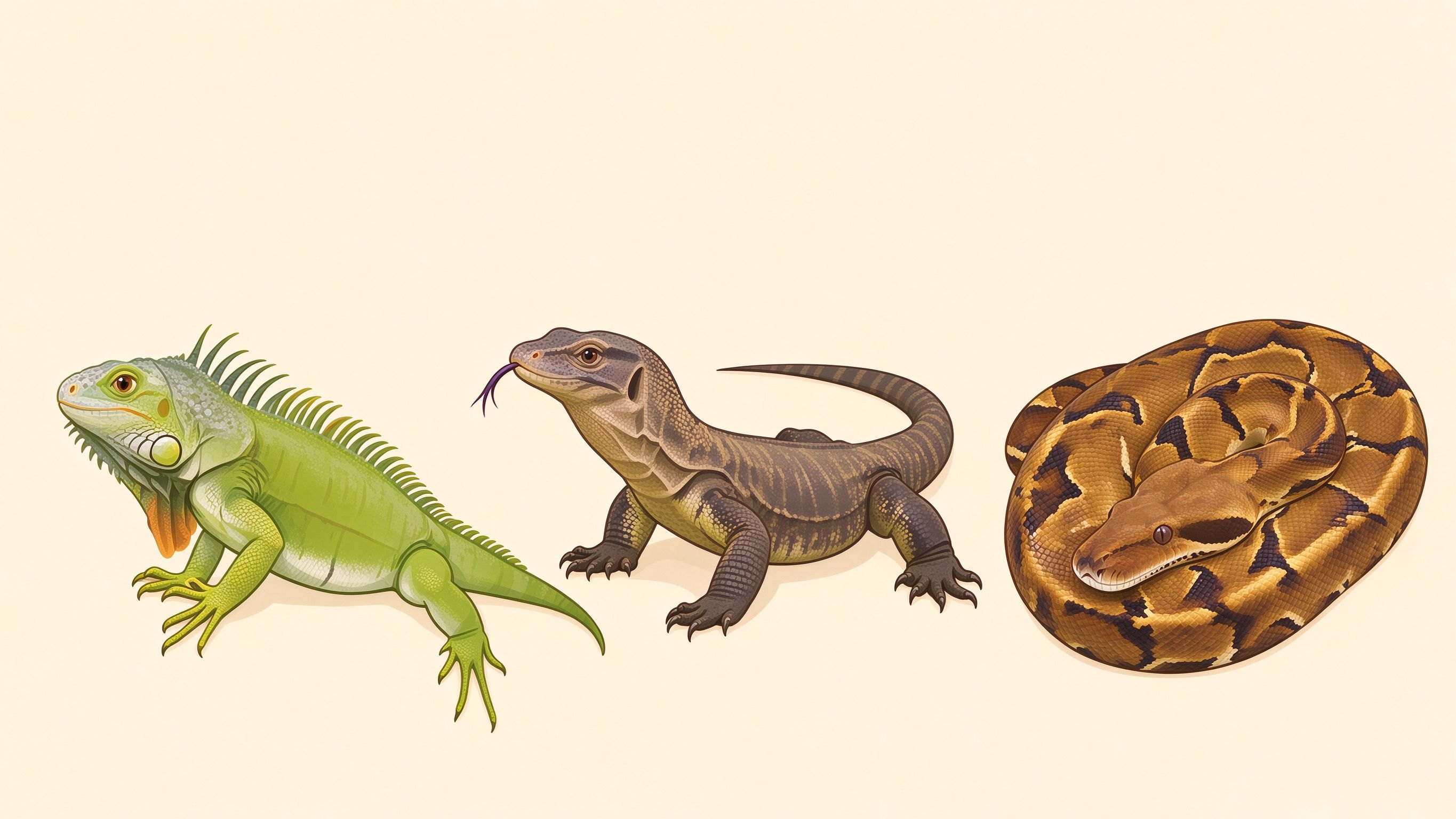 Reptiles examples 3 annotated picture vocabulary with labeled objects