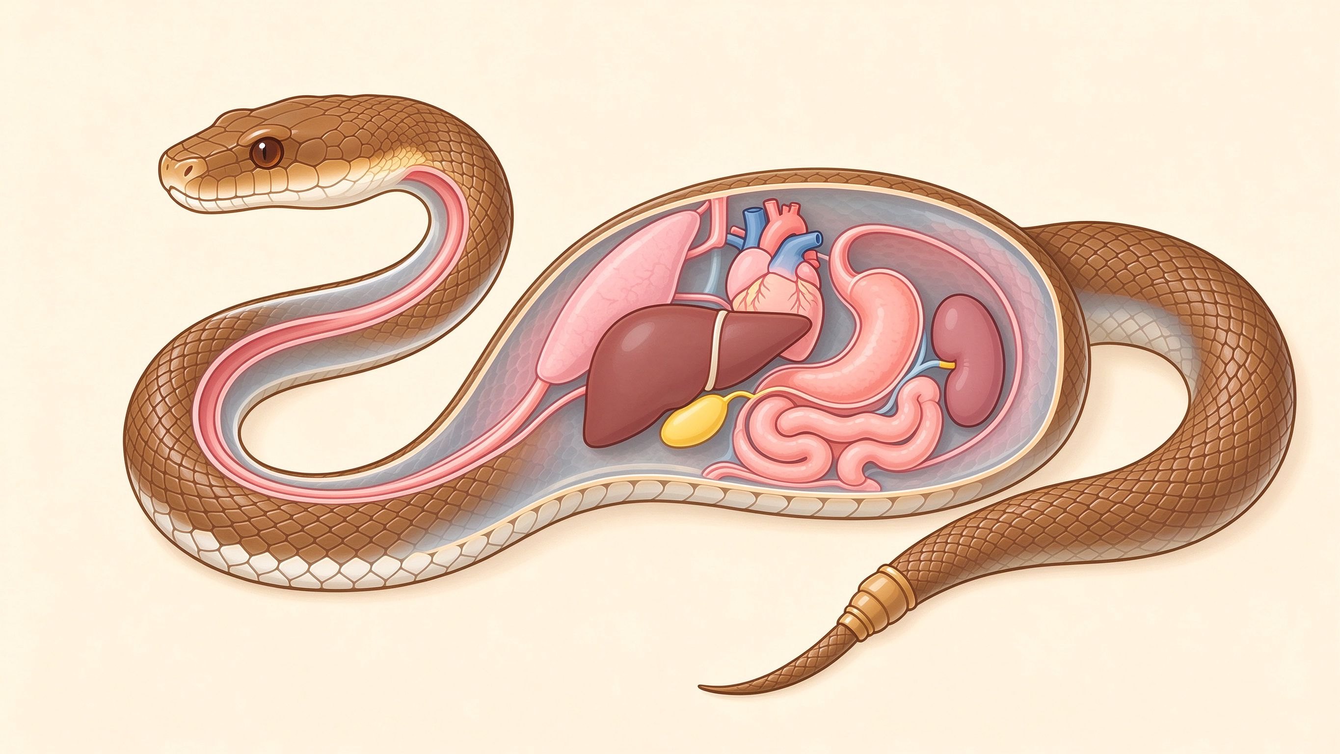 Venomous snake anatomy annotated picture vocabulary with labeled objects