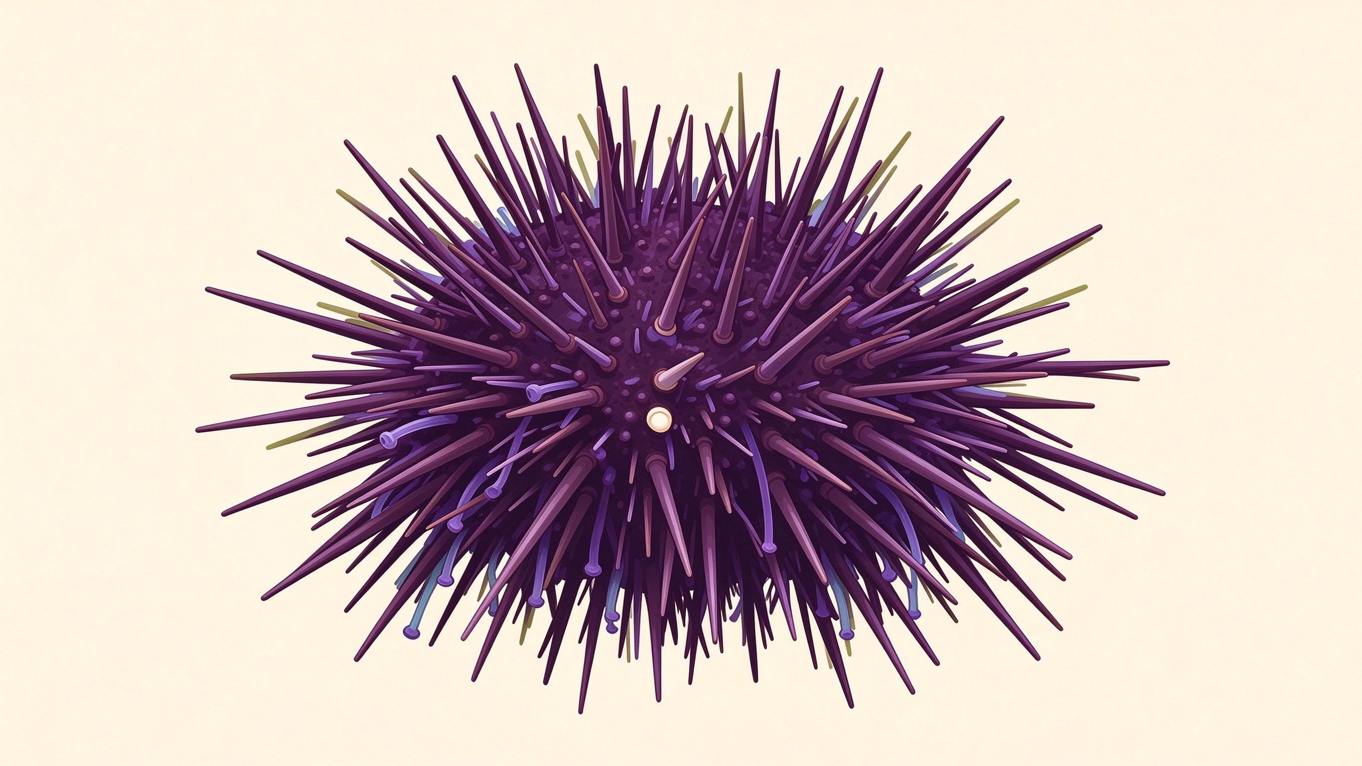 Sea urchin annotated picture vocabulary with labeled objects