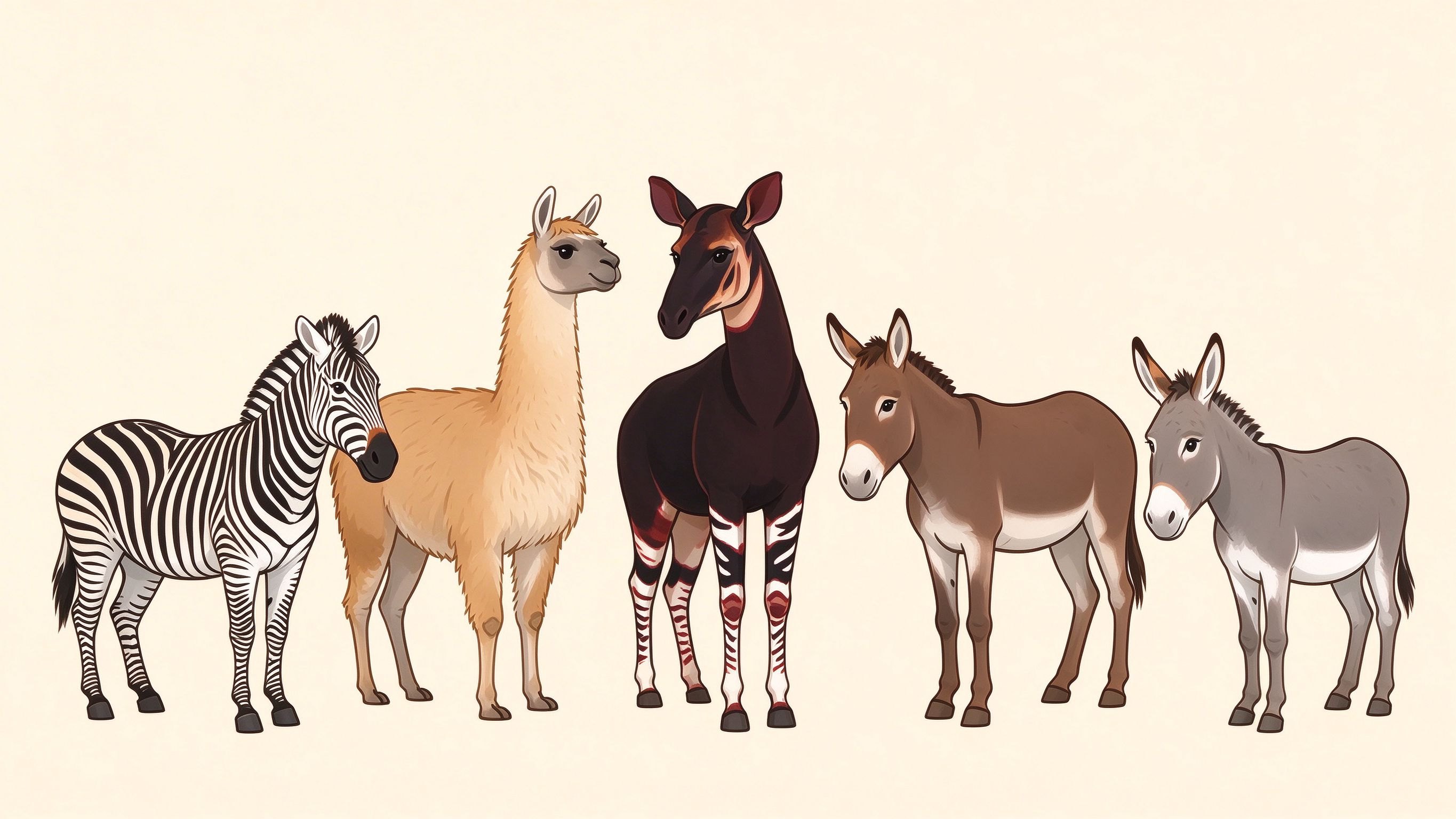Hoofed mammal examples annotated picture vocabulary with labeled objects