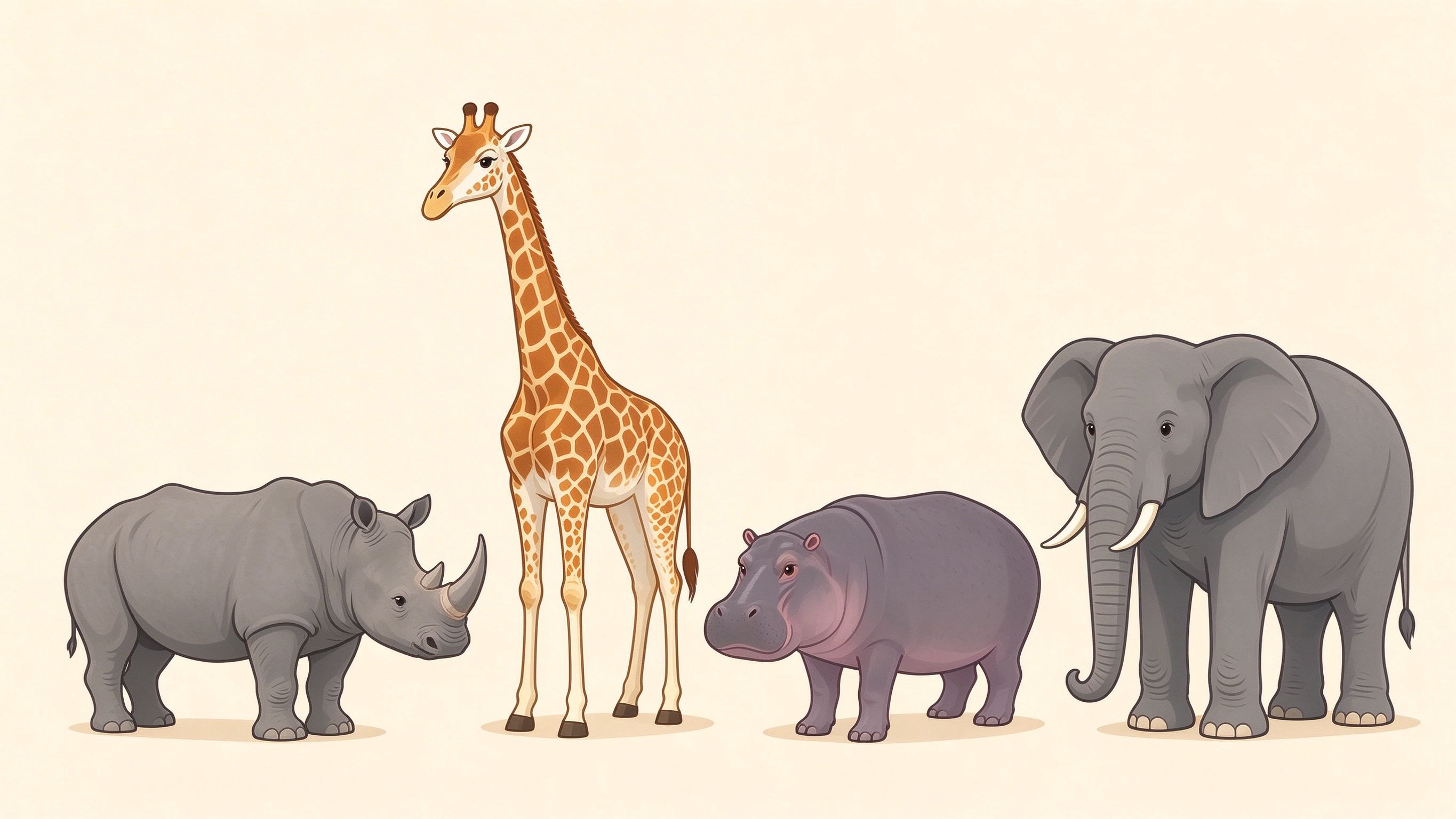 Hoofed mammal examples annotated picture vocabulary with labeled objects