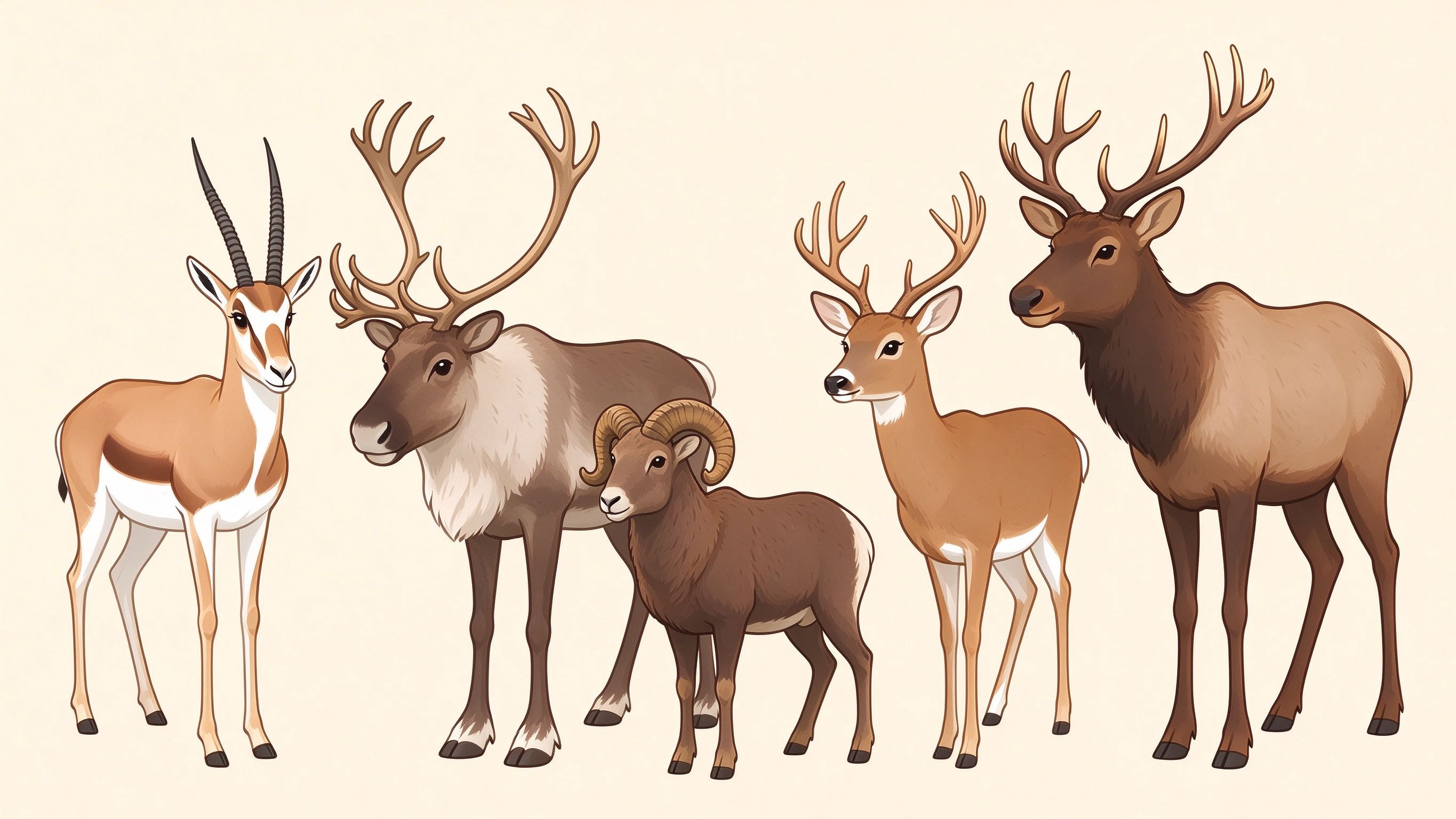 Hoofed mammals annotated picture vocabulary with labeled objects