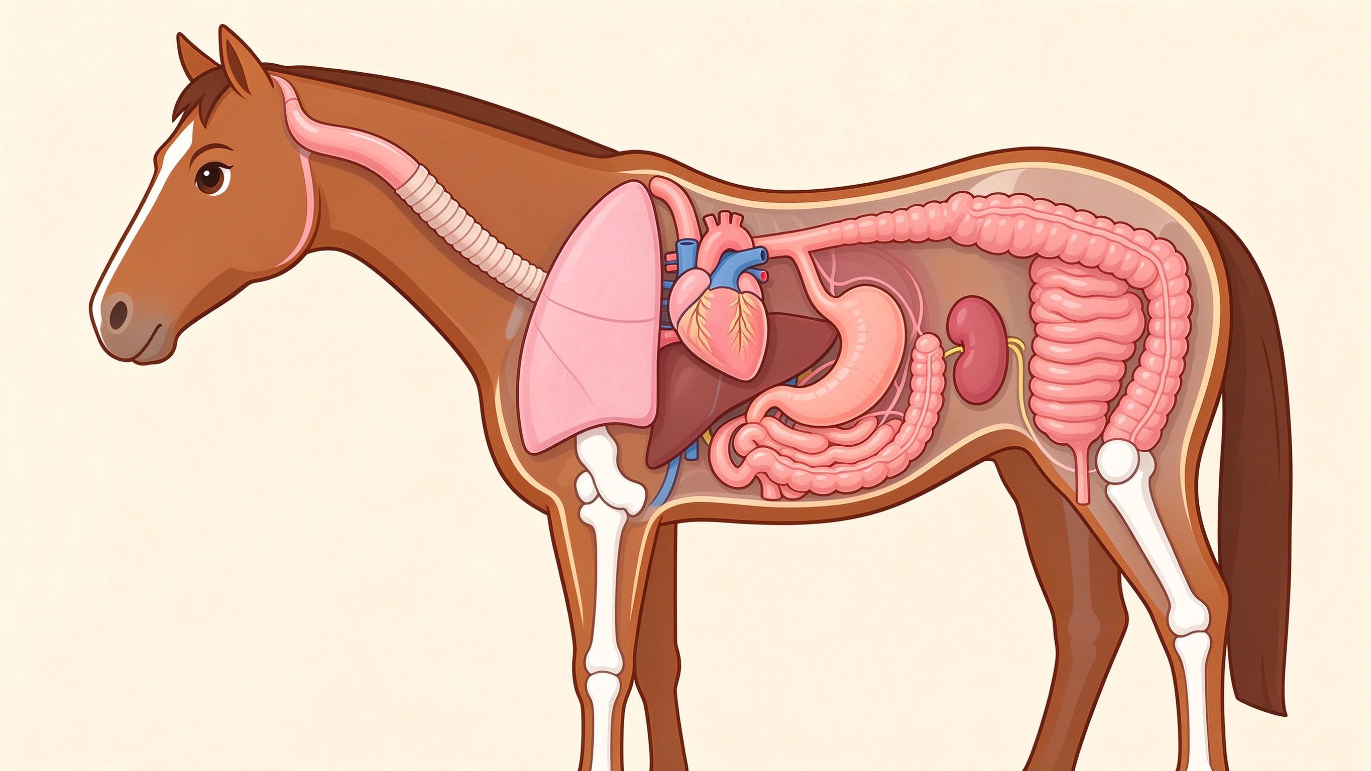 Horse anatomy annotated picture vocabulary with labeled objects