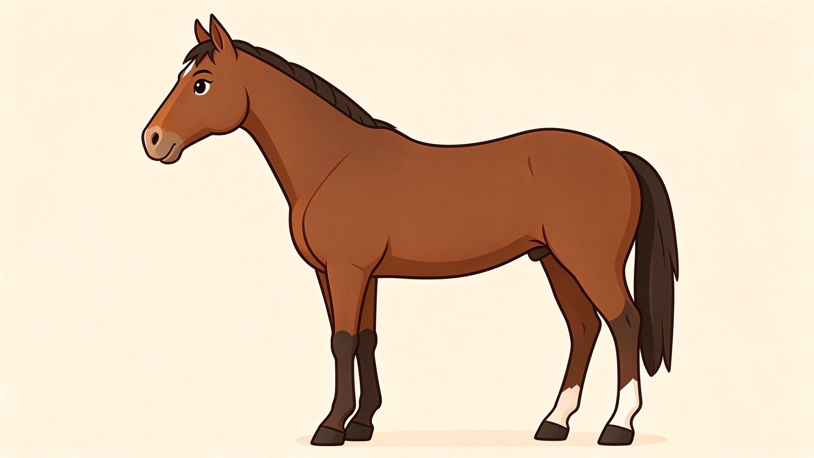 Horse anatomy annotated picture vocabulary with labeled objects