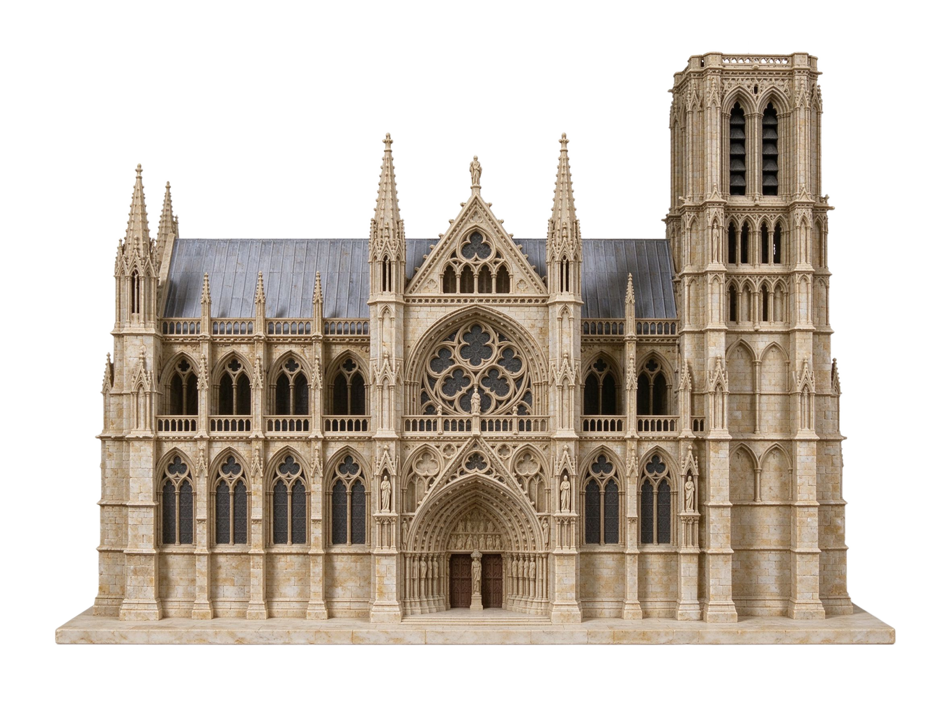Cathedral facade annotated picture vocabulary with labeled objects