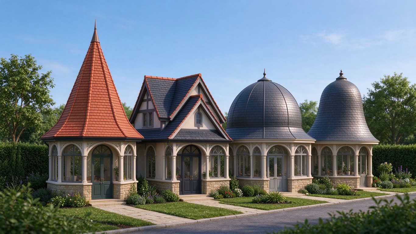 Roof types IV annotated picture vocabulary with labeled objects