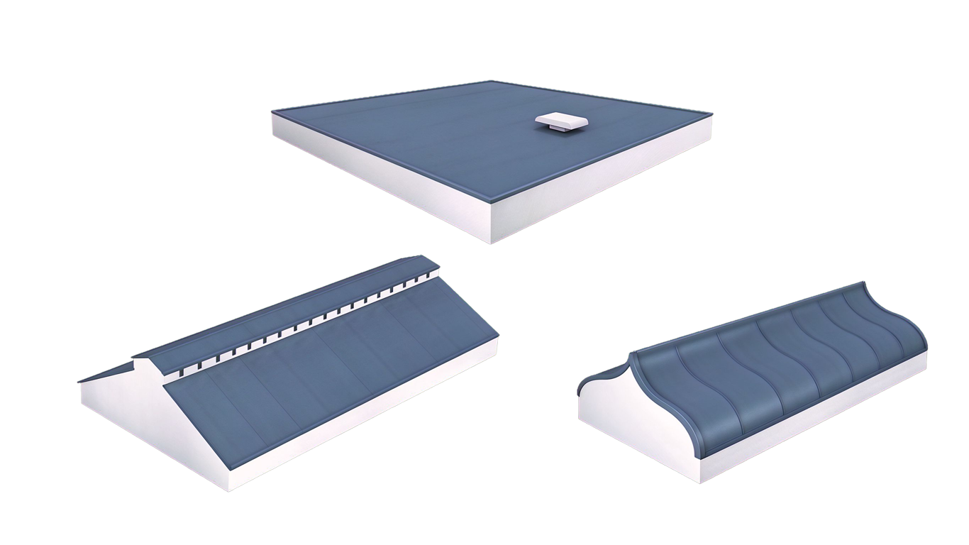 Roof types annotated picture vocabulary with labeled objects