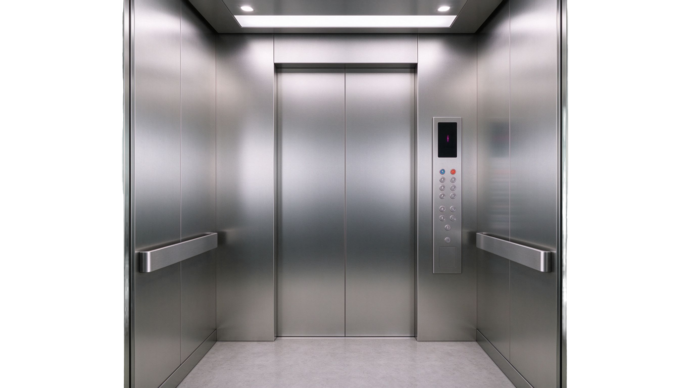 Elevator car annotated picture vocabulary with labeled objects