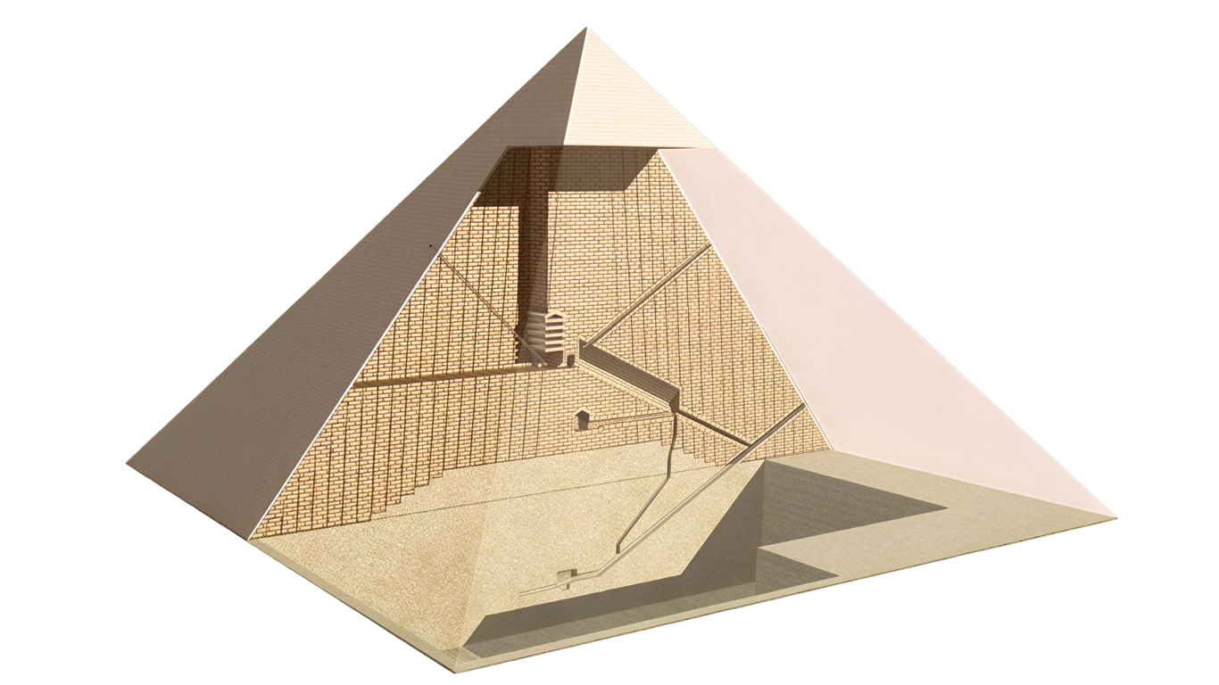 Pyramid interior annotated picture vocabulary with labeled objects
