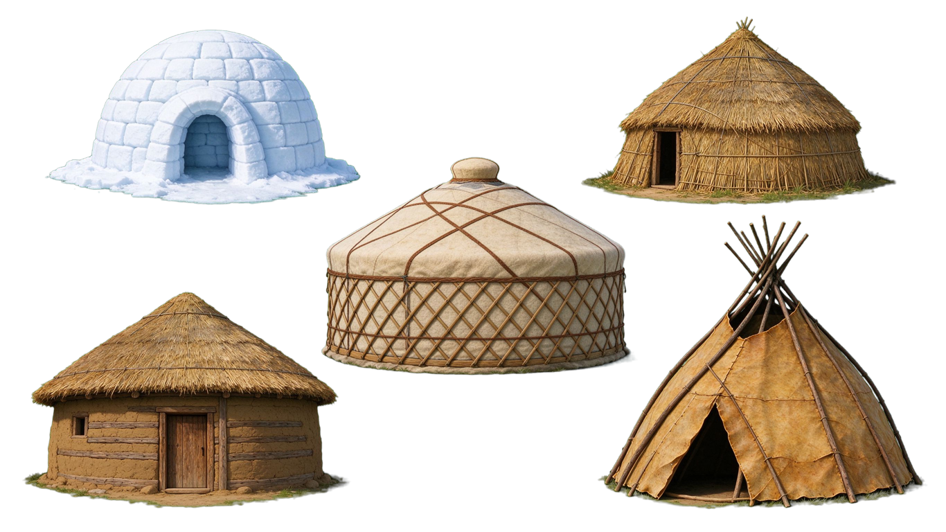 Traditional dwelling annotated picture vocabulary with labeled objects