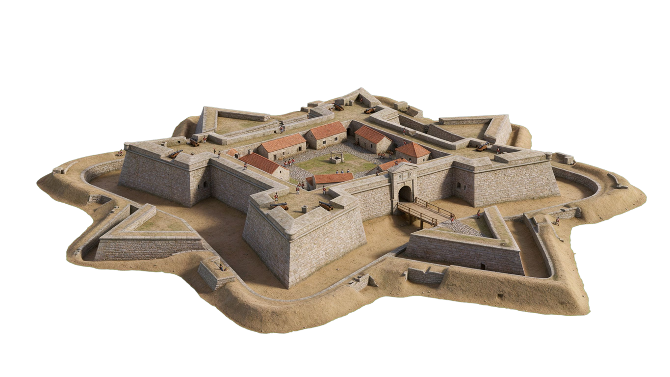 Vauban fortifications annotated picture vocabulary with labeled objects