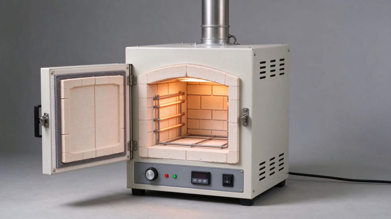 Electric kiln annotated picture vocabulary with labeled objects