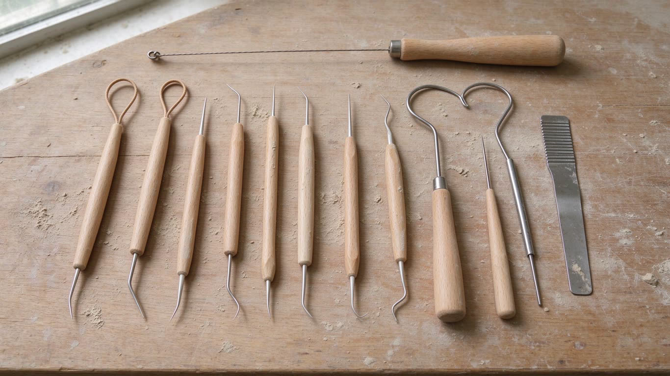 Pottery tools annotated picture vocabulary with labeled objects