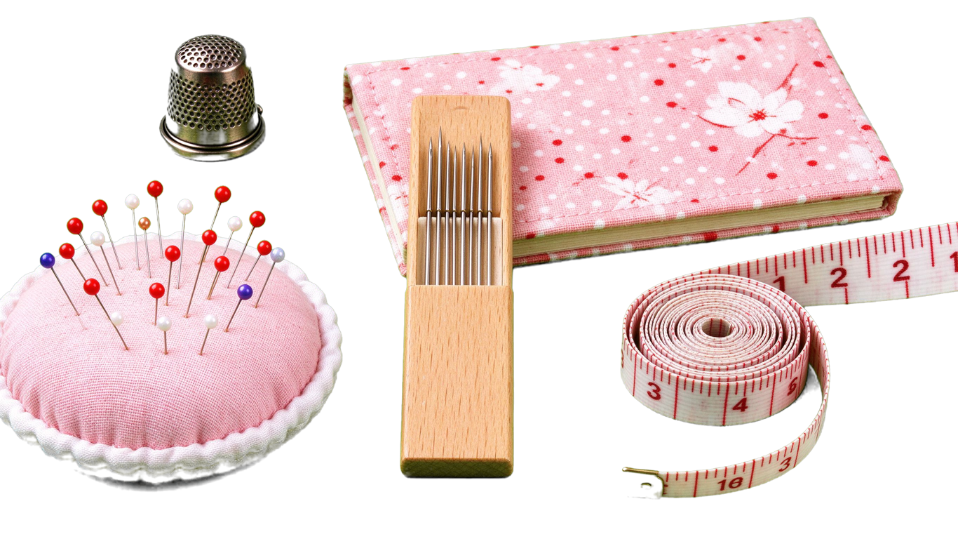 Sewing accessories annotated picture vocabulary with labeled objects