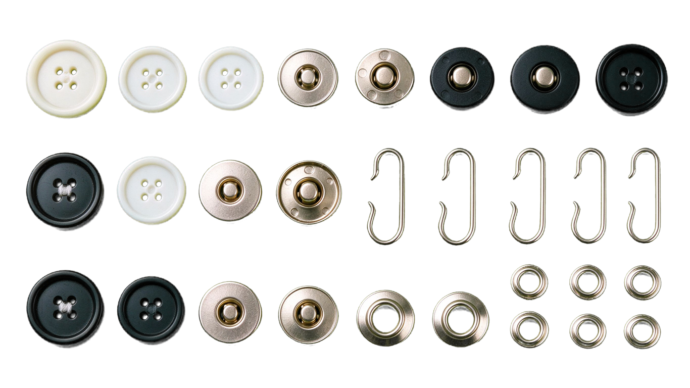 Sewing fasteners annotated picture vocabulary with labeled objects