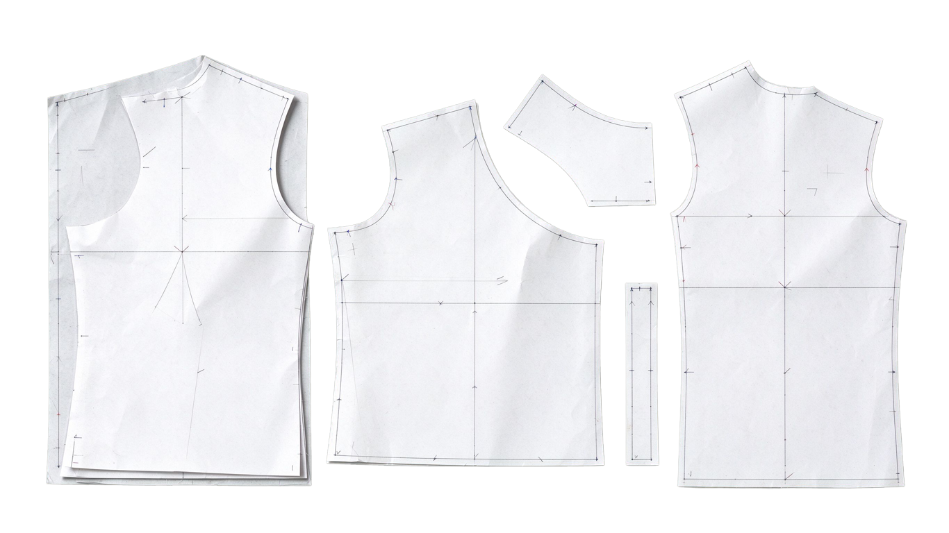 Sewing pattern annotated picture vocabulary with labeled objects