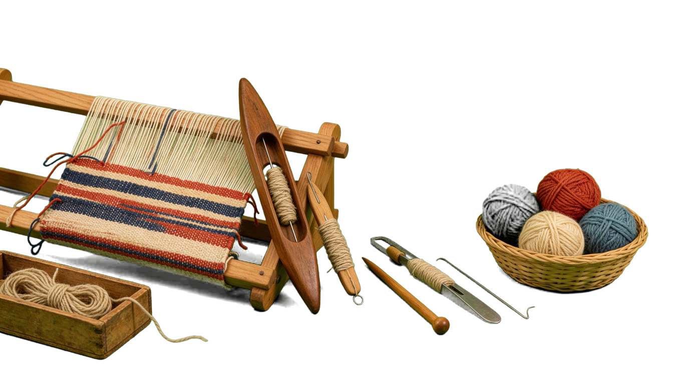 Knitting accessories annotated picture vocabulary with labeled objects