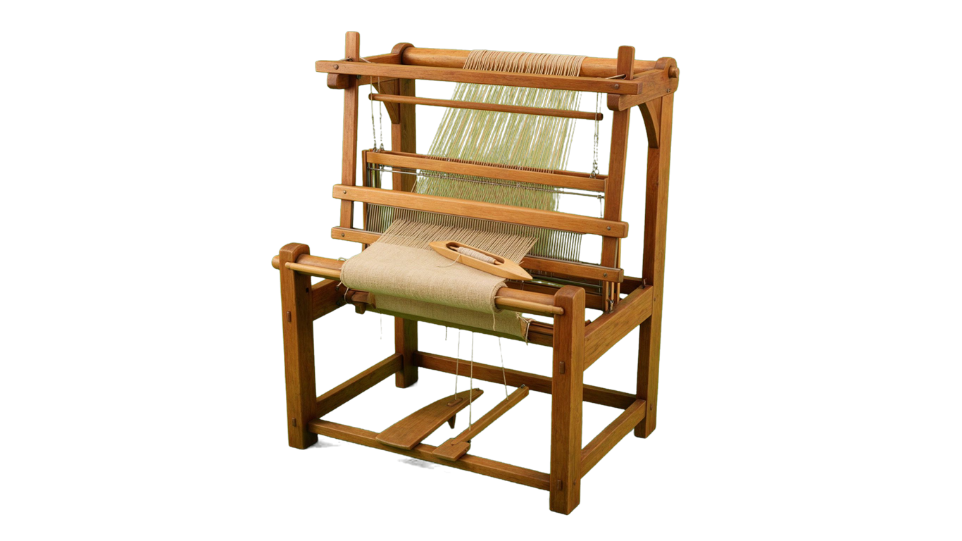 High warp loom annotated picture vocabulary with labeled objects