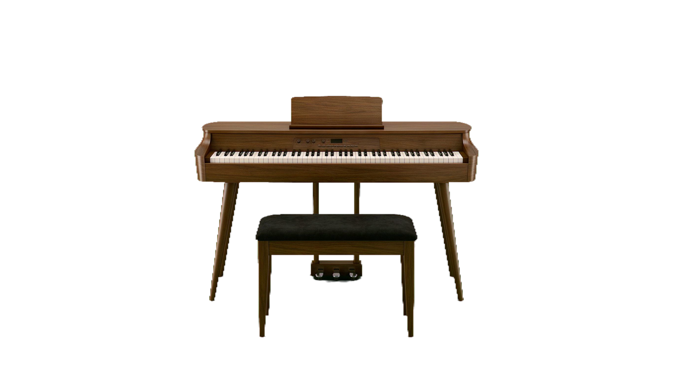 Electronic Piano annotated picture vocabulary with labeled objects