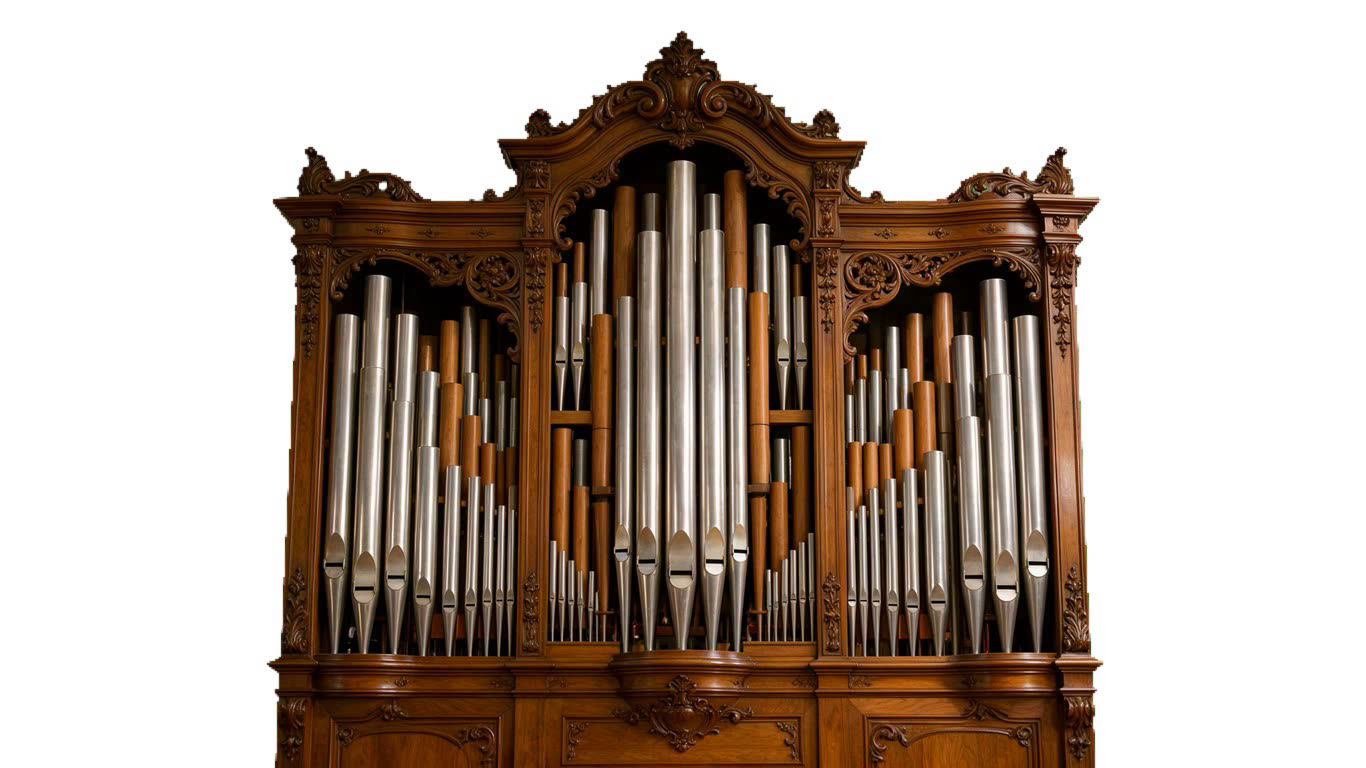 Pipe Organ annotated picture vocabulary with labeled objects