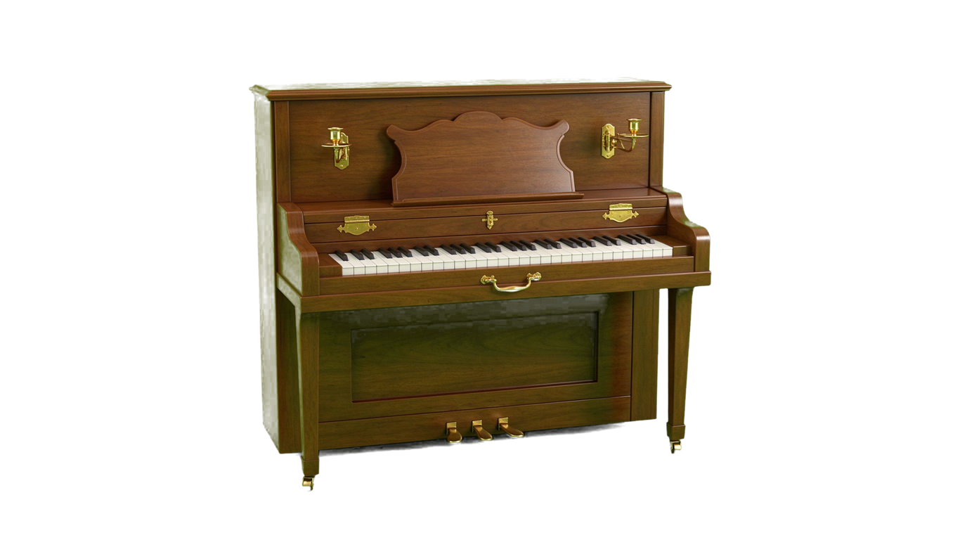 Upright Piano annotated picture vocabulary with labeled objects