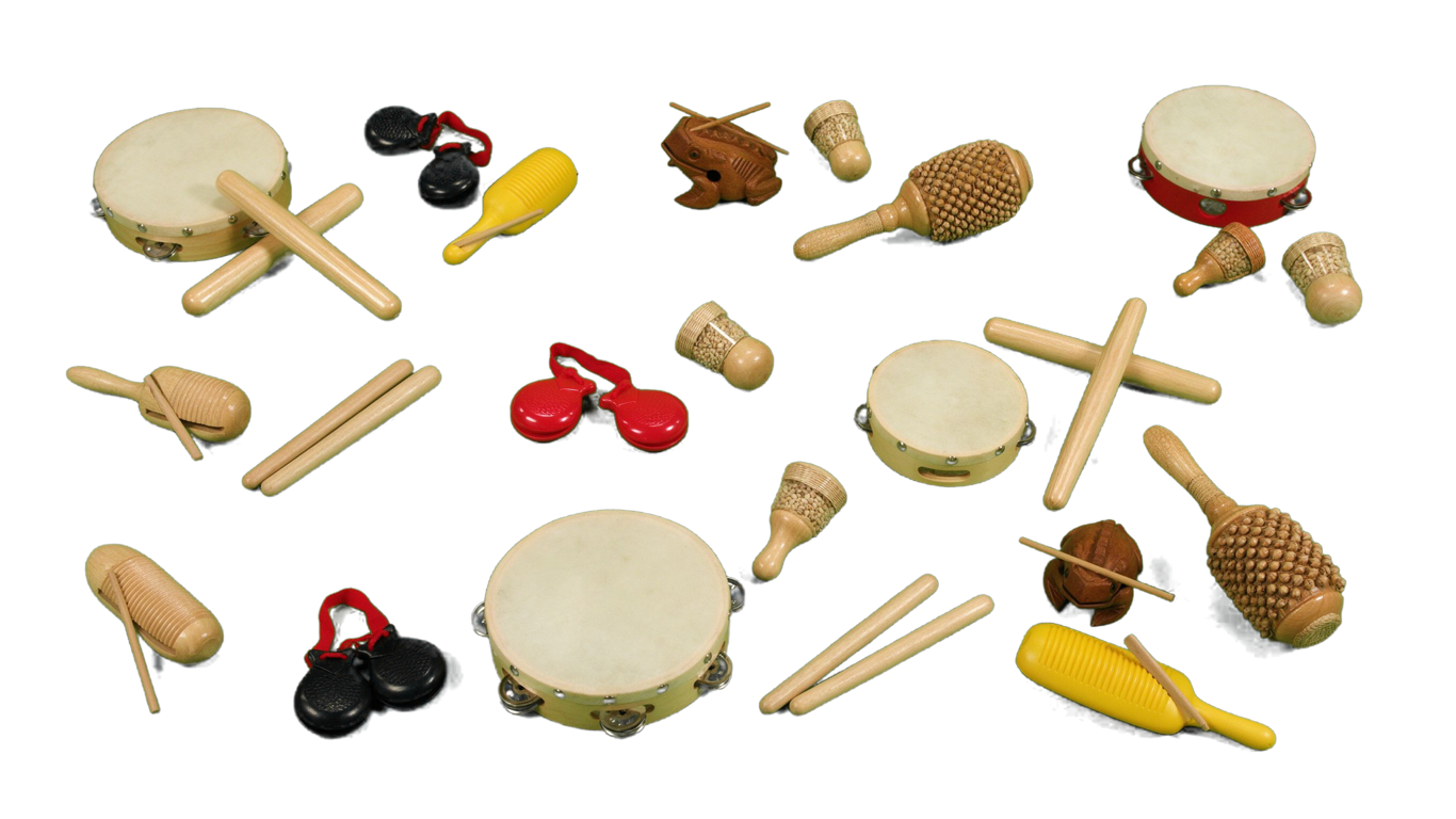 Percussion instruments annotated picture vocabulary with labeled objects