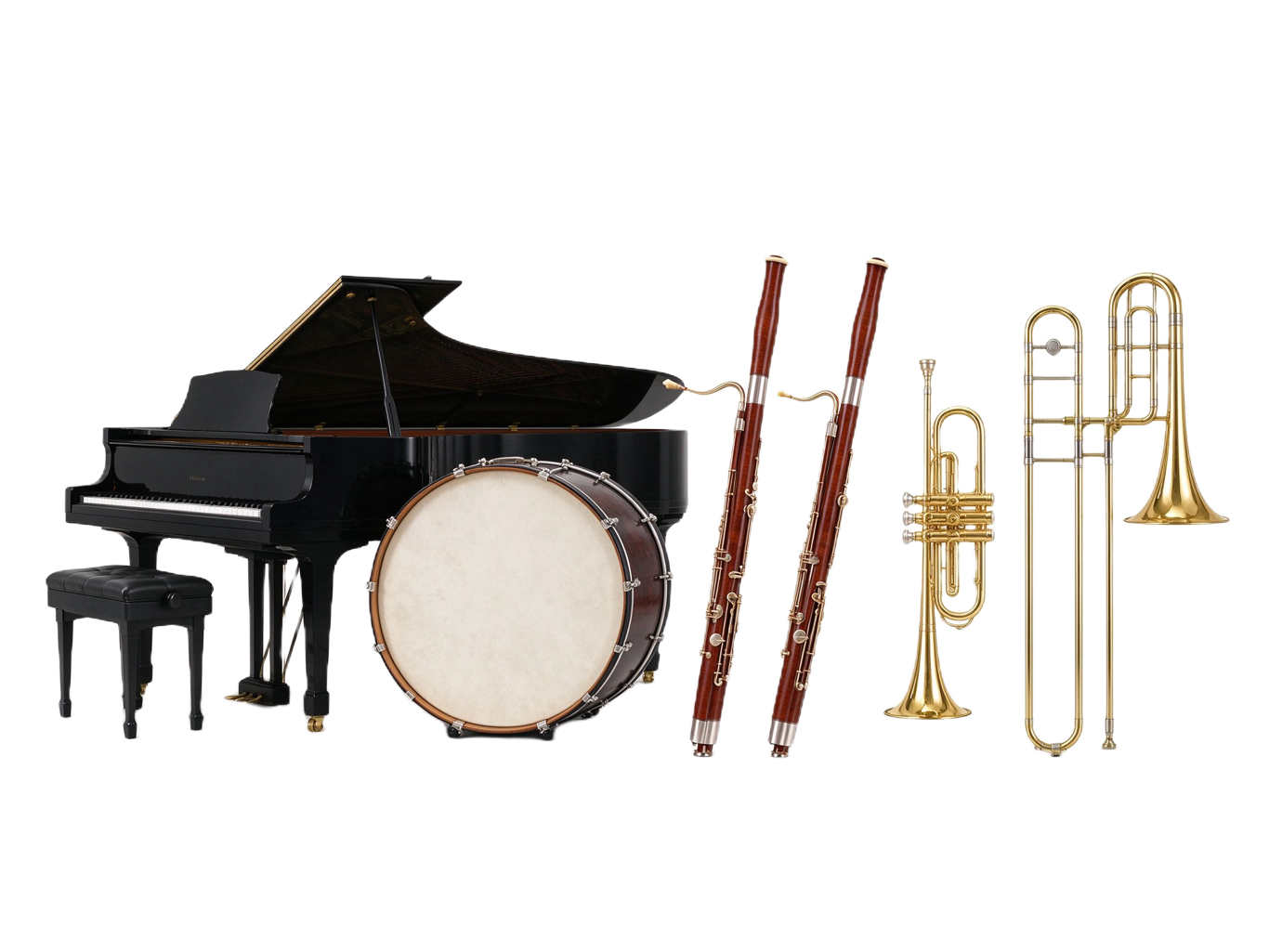 Symphony orchestra annotated picture vocabulary with labeled objects