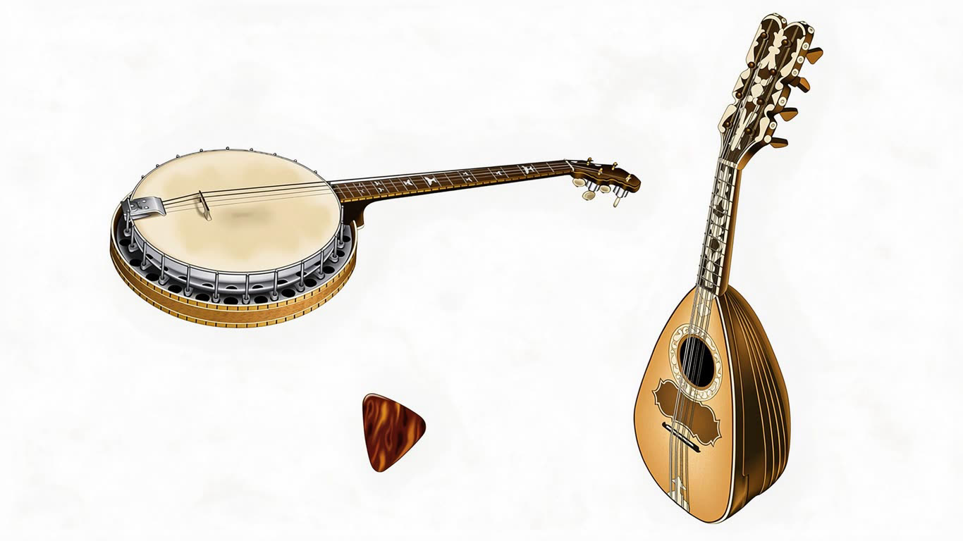 Traditional instruments 4 annotated picture vocabulary with labeled objects