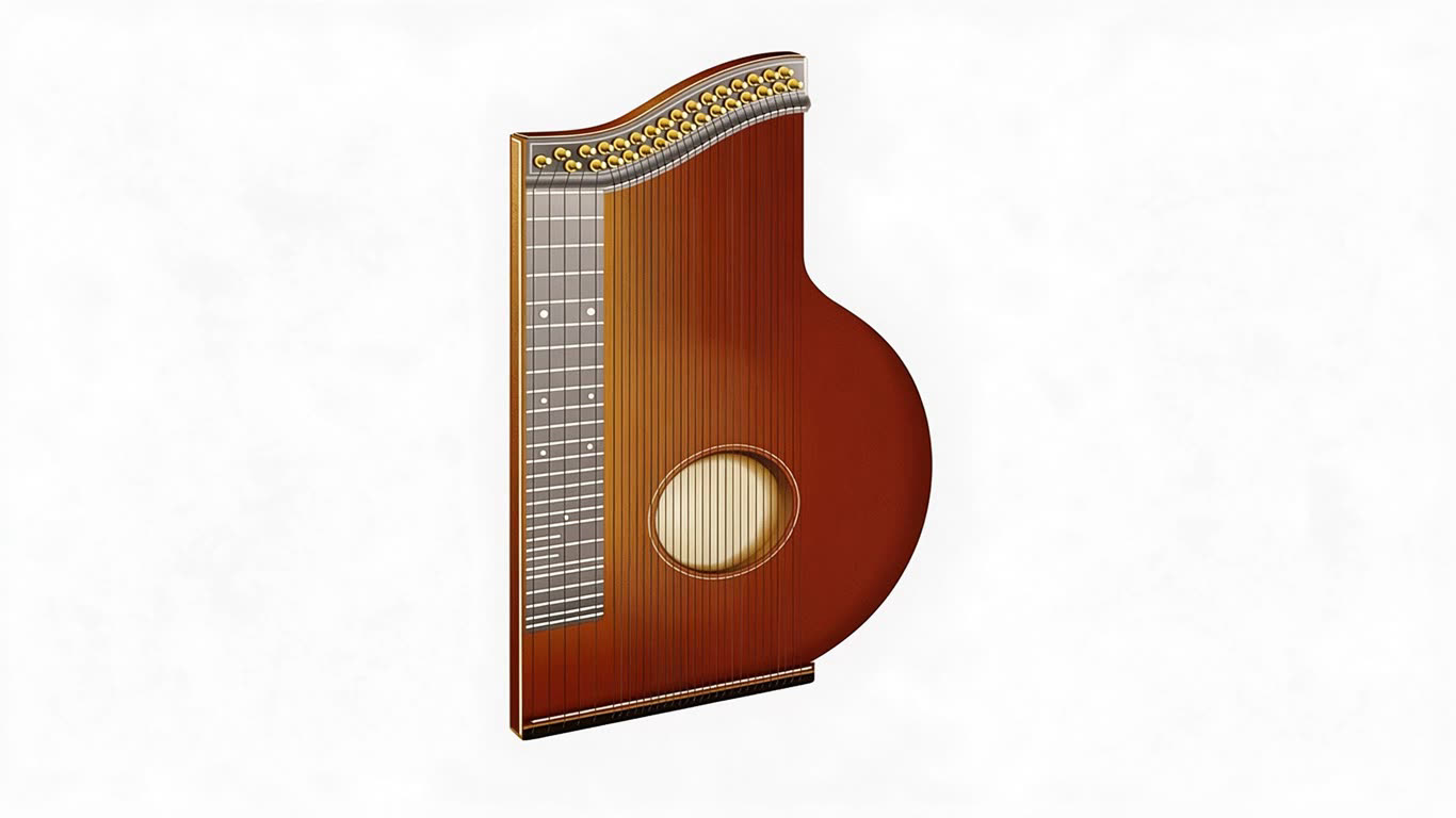 Traditional instruments: zither annotated picture vocabulary with labeled objects