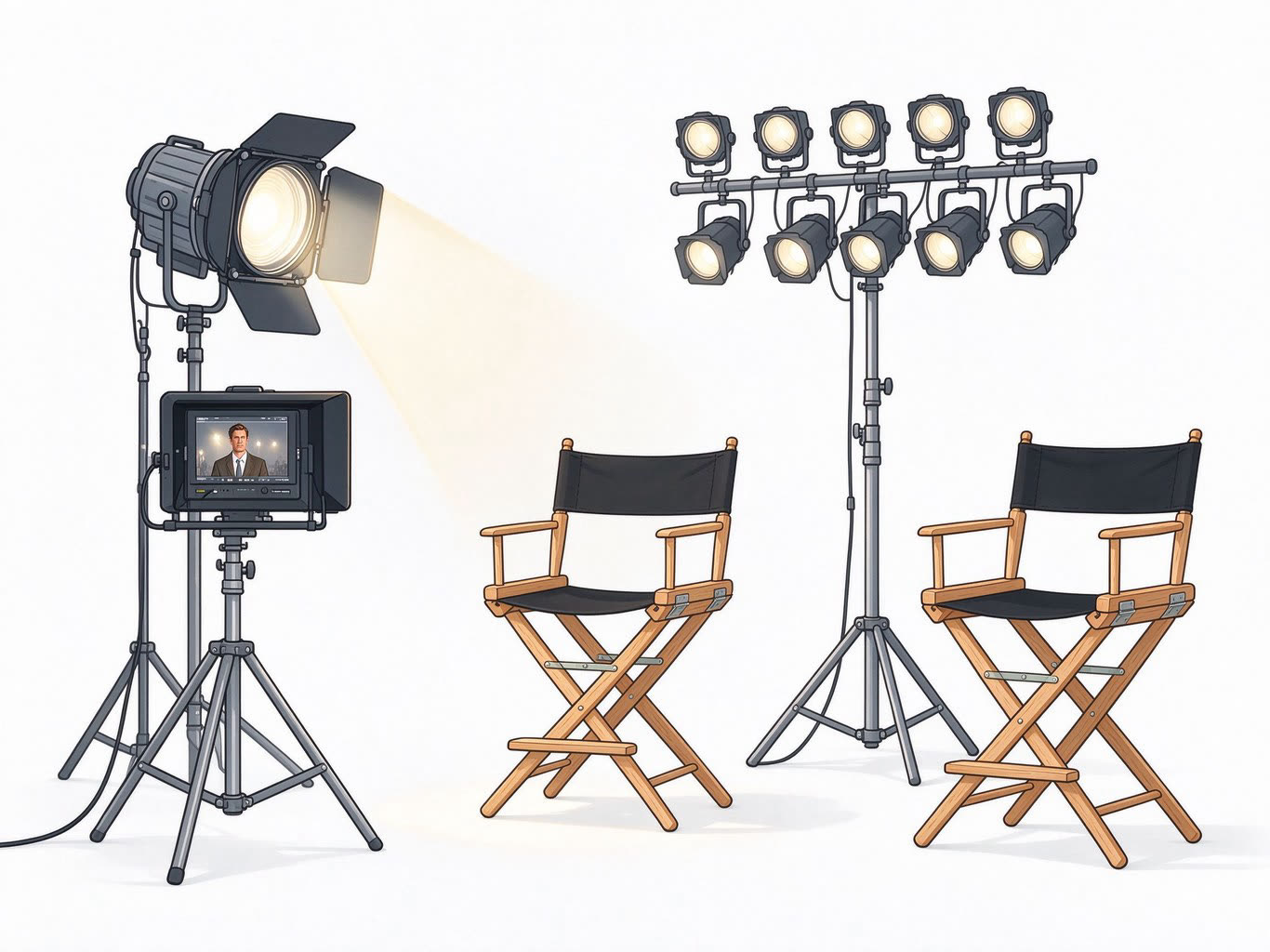 Film set annotated picture vocabulary with labeled objects
