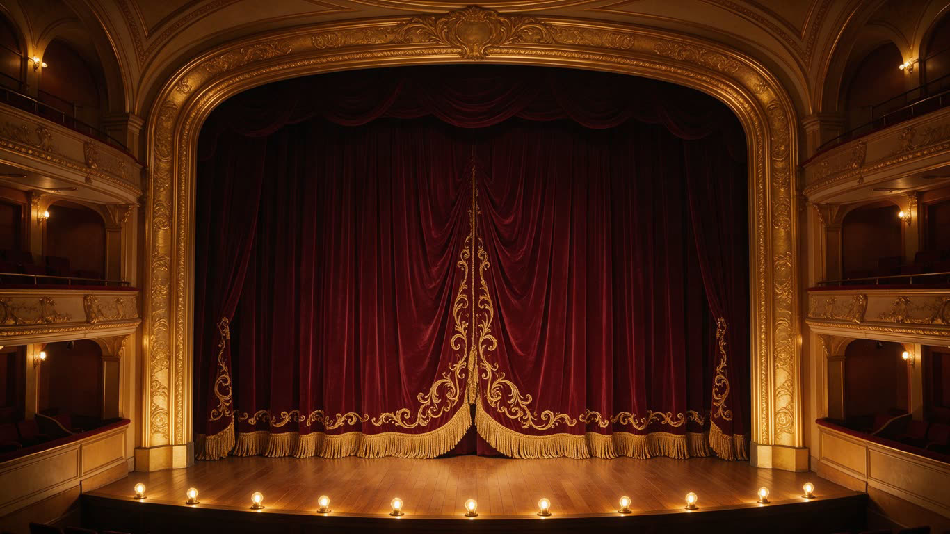 Theater annotated picture vocabulary with labeled objects