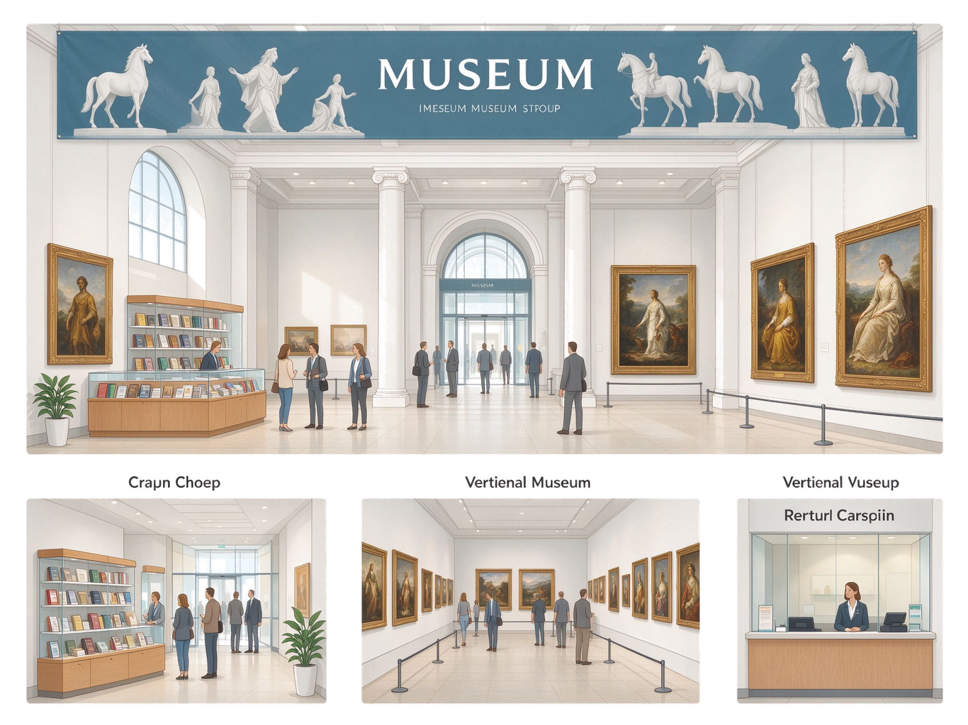 Museum (1) annotated picture vocabulary with labeled objects