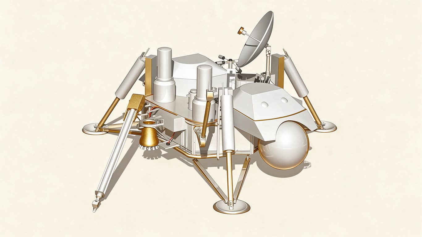 Viking lander annotated picture vocabulary with labeled objects
