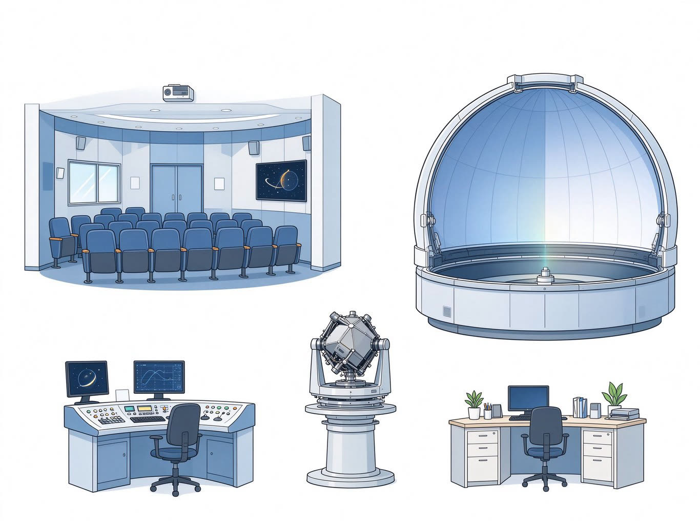 Planetarium annotated picture vocabulary with labeled objects